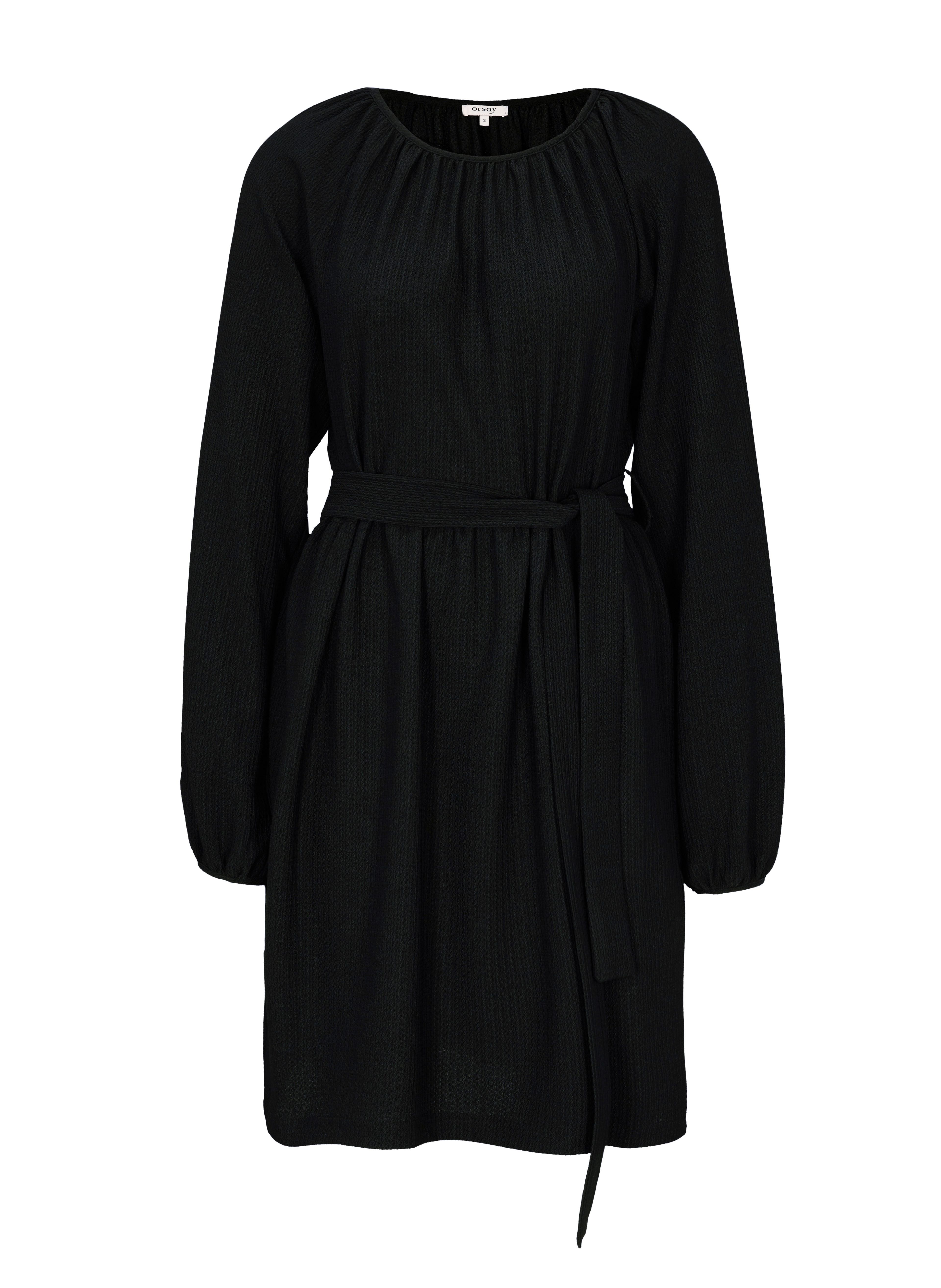 Rochie scurtă dreaptă pentru femei neagră cu mânecă trei sferturi ORSAY - 006