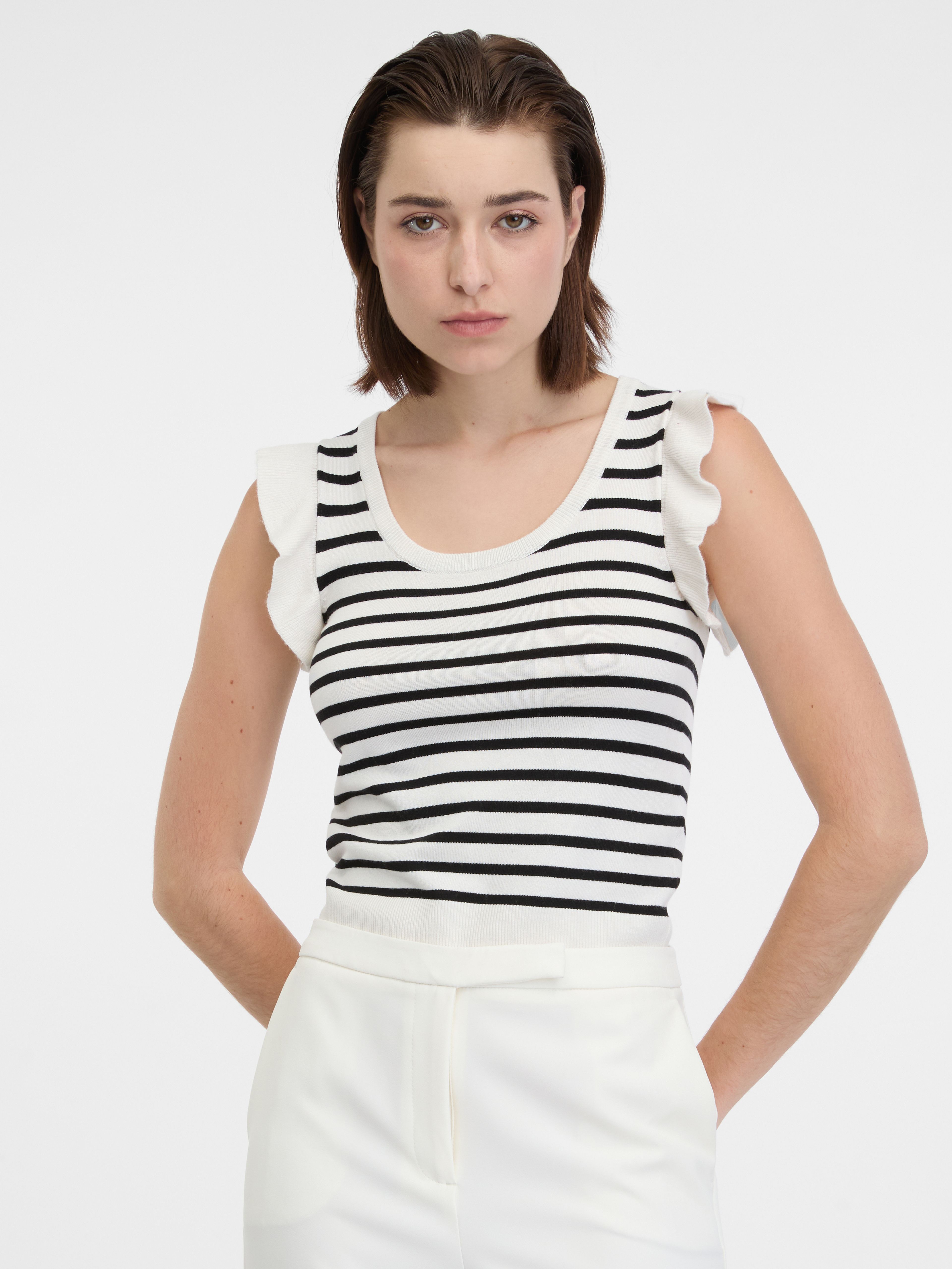 Schwarz-weiß gestreiftes Damen-T-Shirt ORSAY