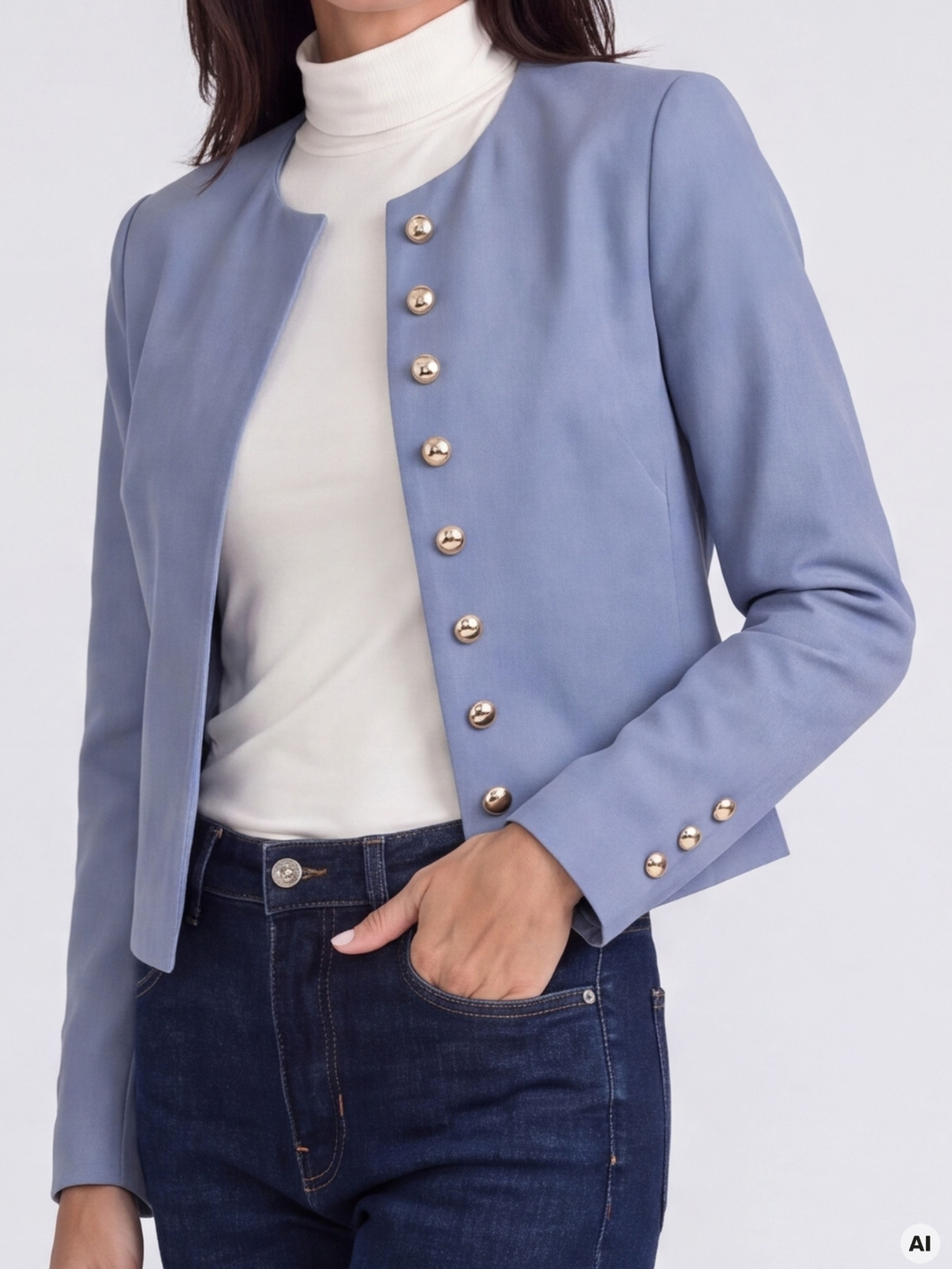 Hellblauer Damen-Blazer ORSAY - 004