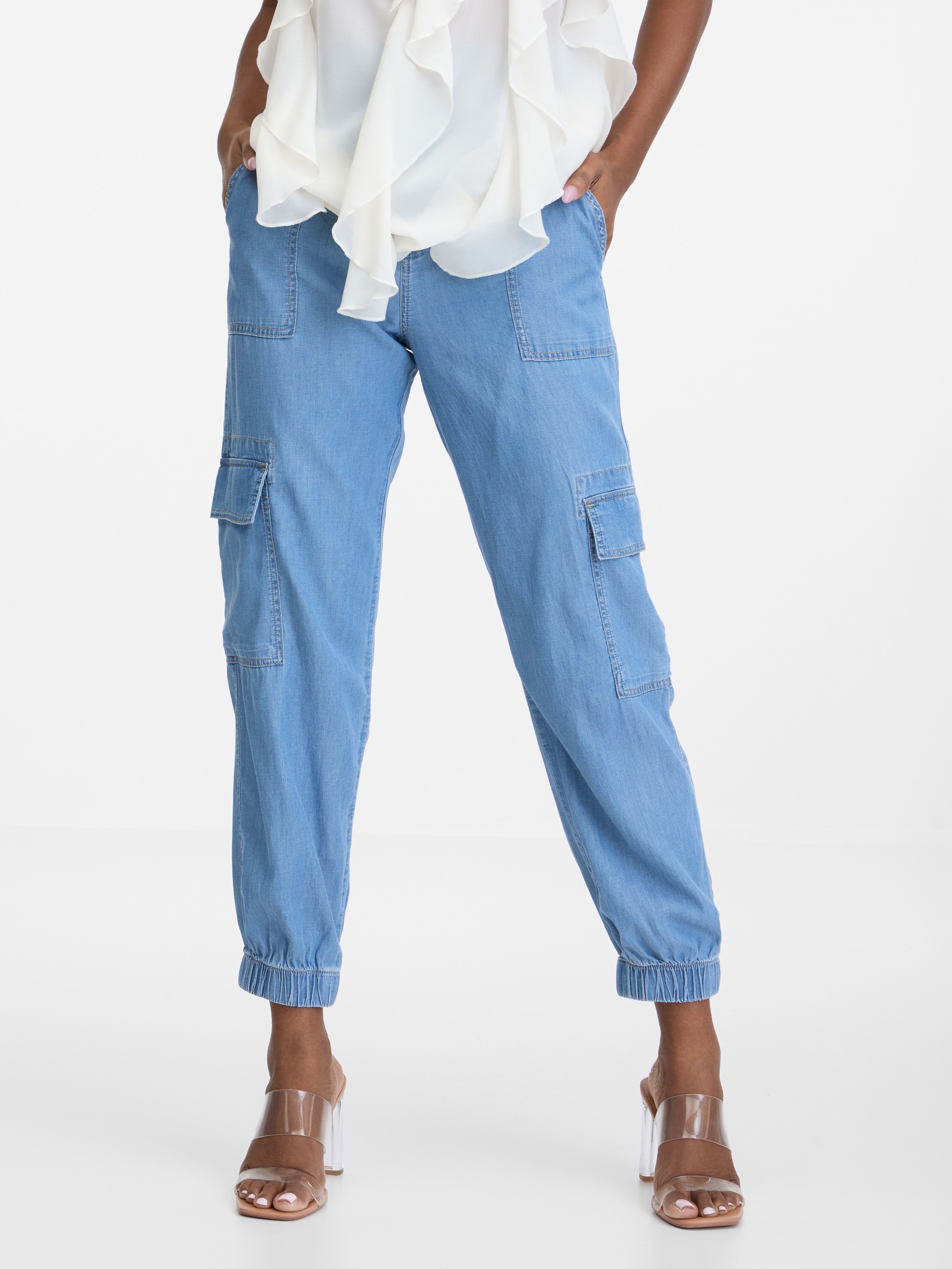 Pantaloni din denim albastru ORSAY