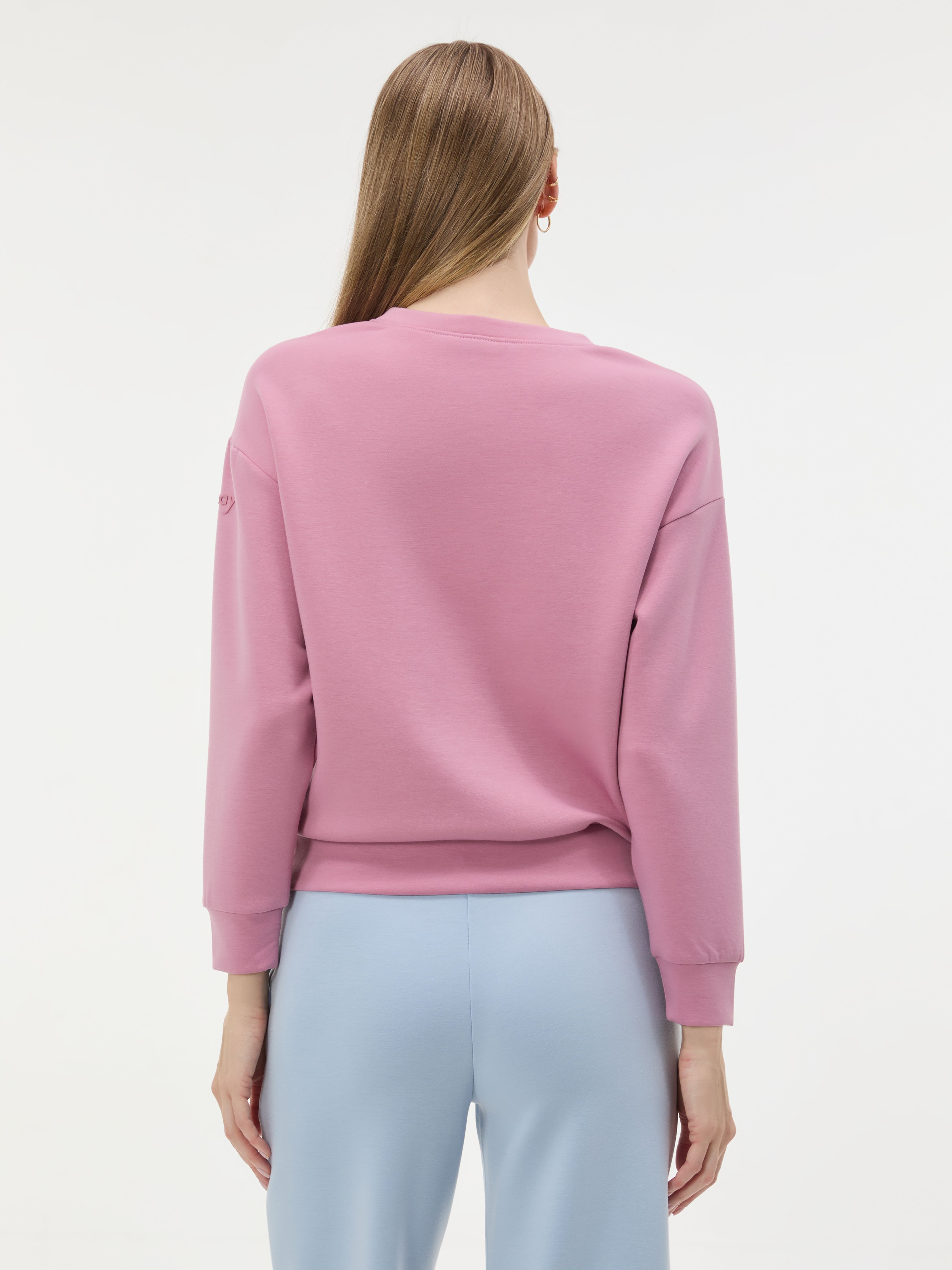 Rosa Damen-Sweatshirt mit langen Ärmeln ORSAY - 004