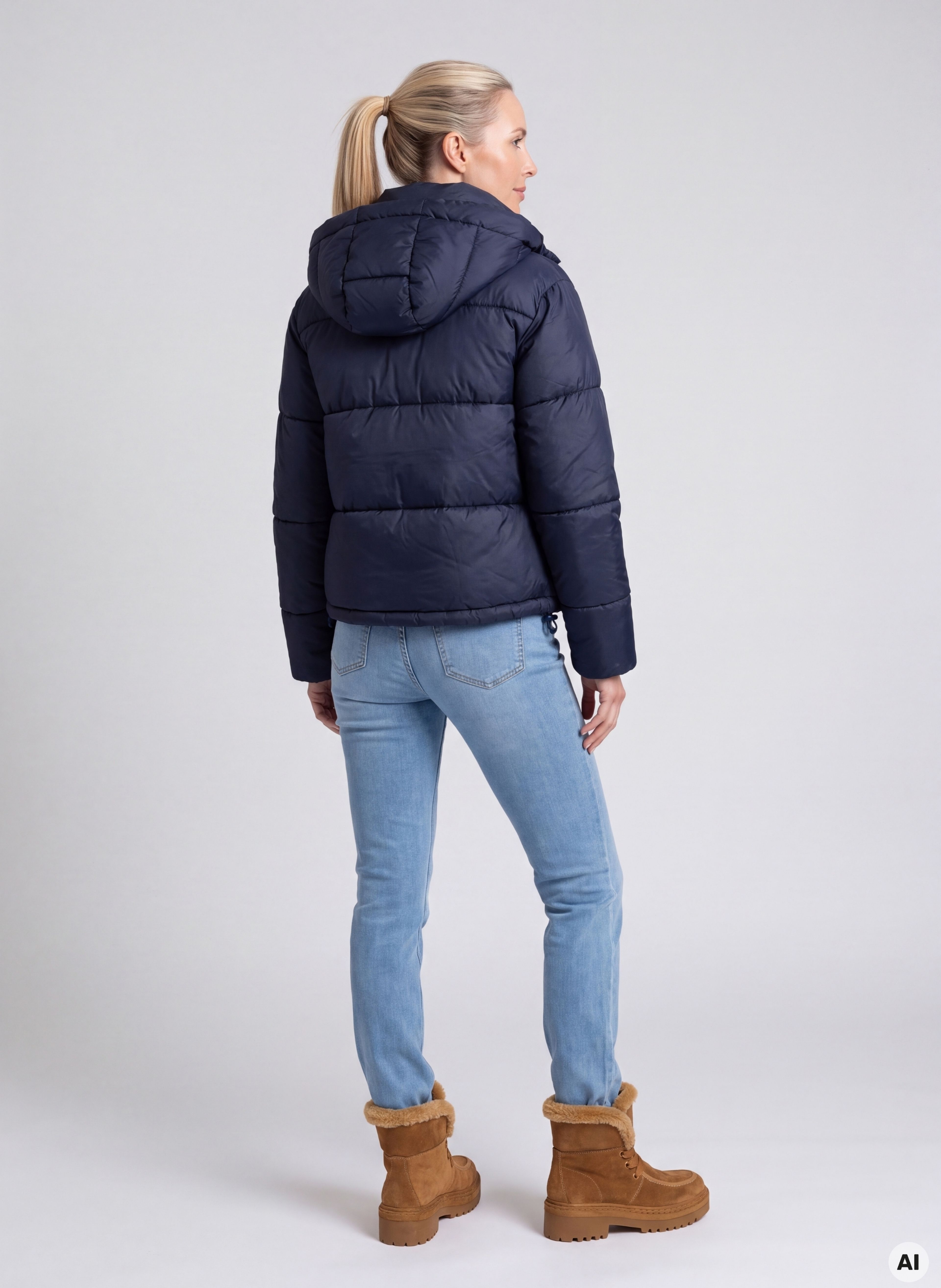 Dunkelblaue Damen-Winterjacke ORSAY - 002