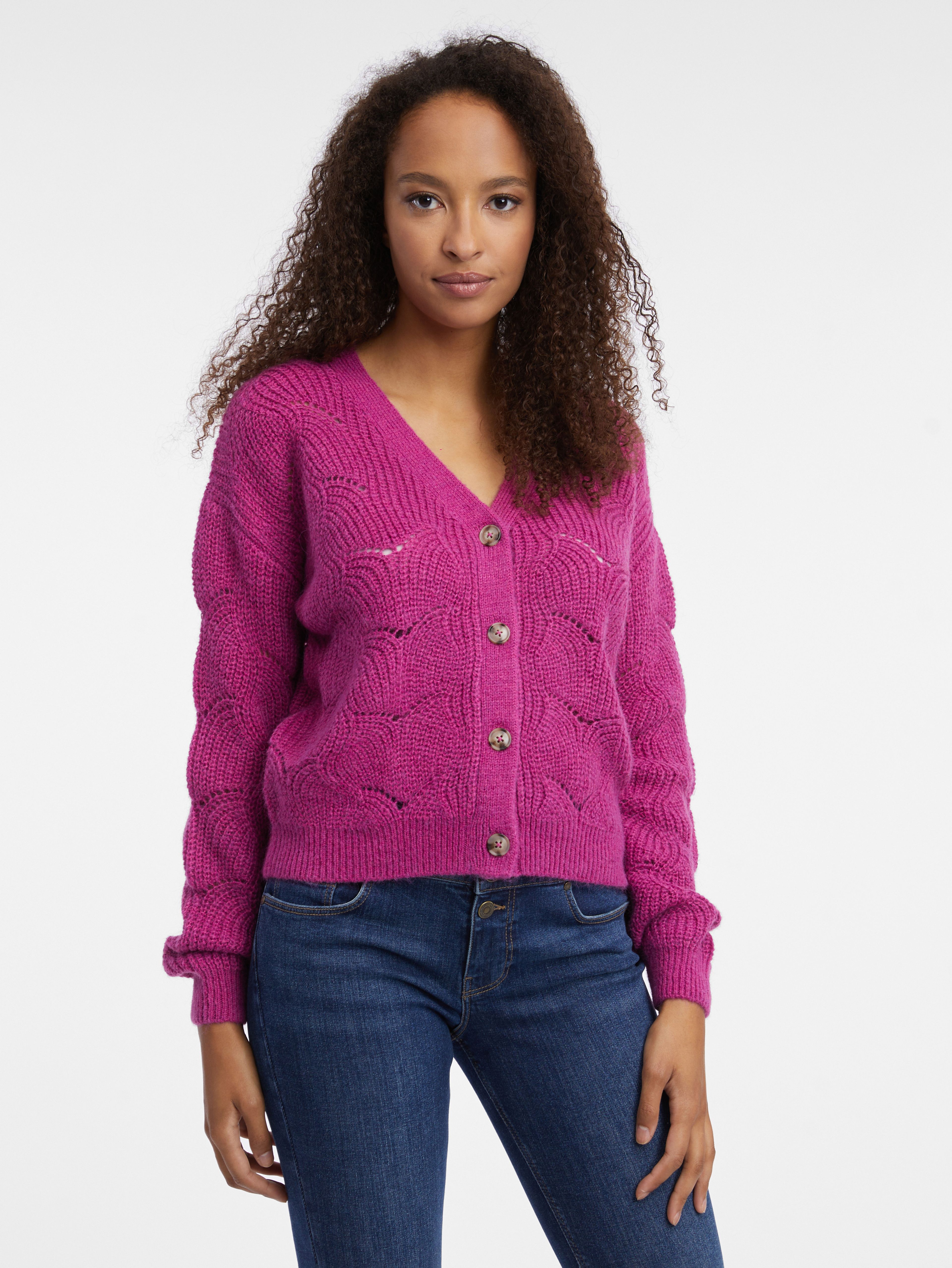 Dunkelrosa Damen Strickjacke ORSAY