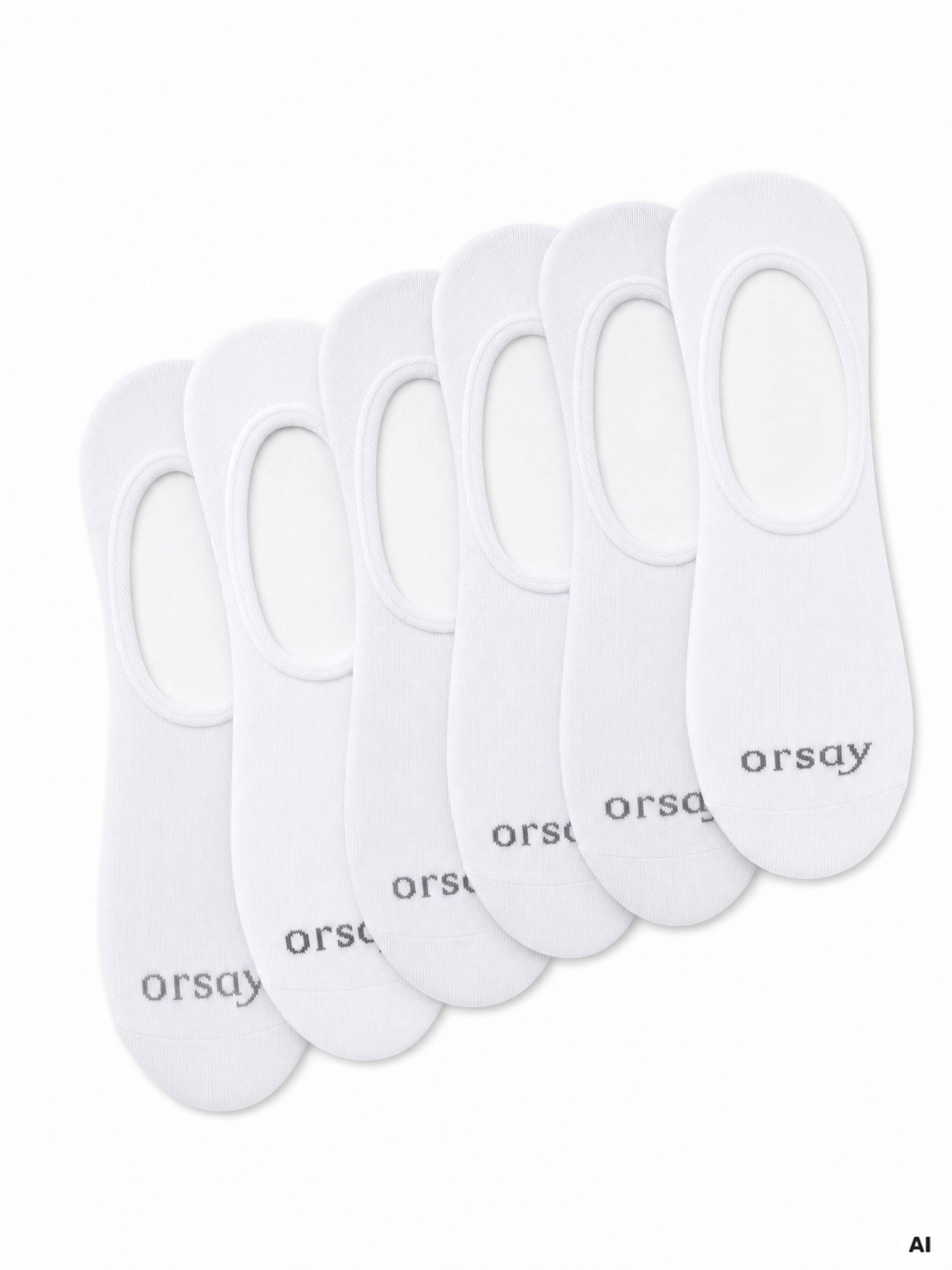 Weiße Damen-Füßlinge 6er-Pack ORSAY - 002