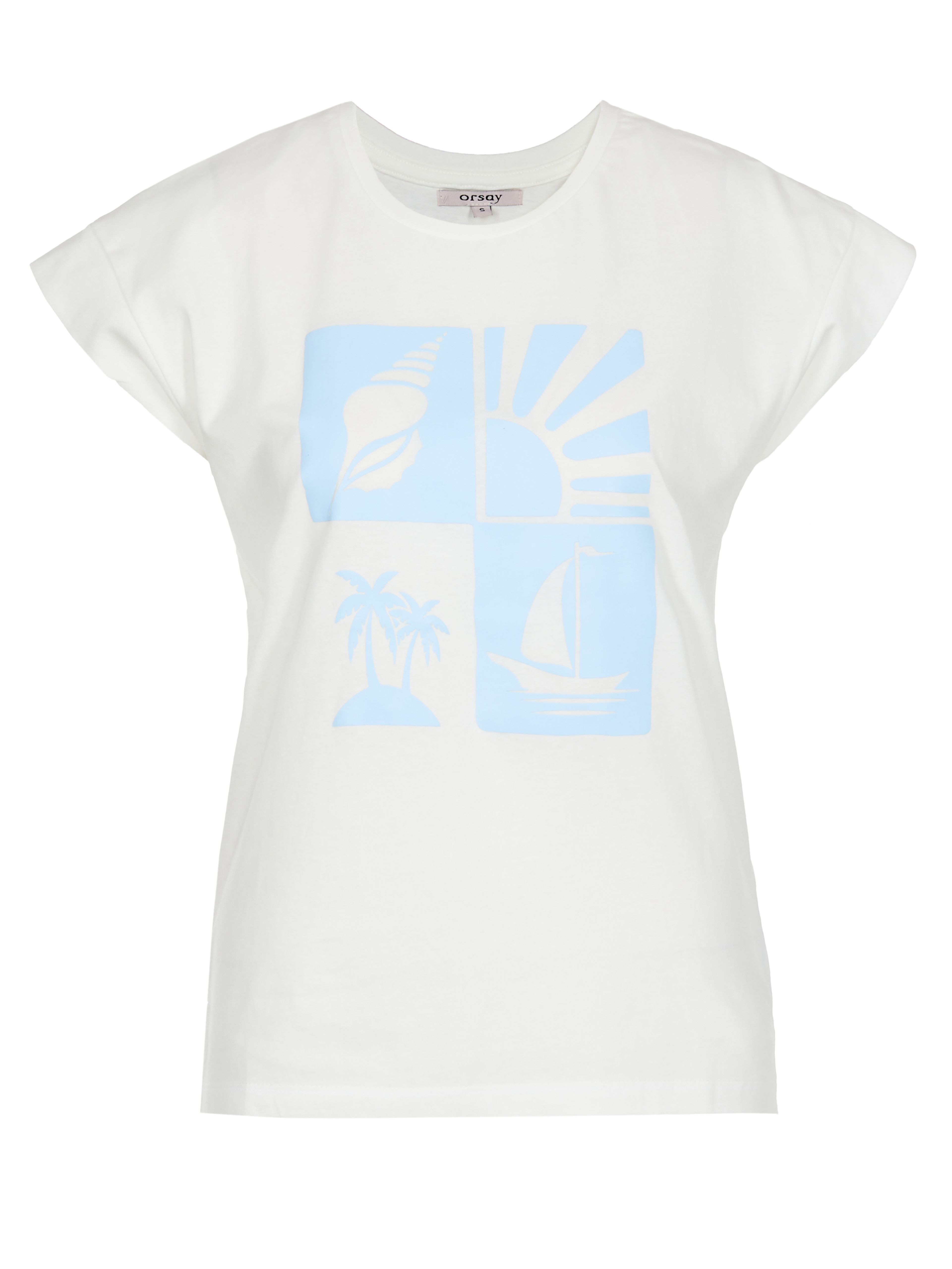 Biały damski t-shirt z krótkim rękawem ORSAY - 005