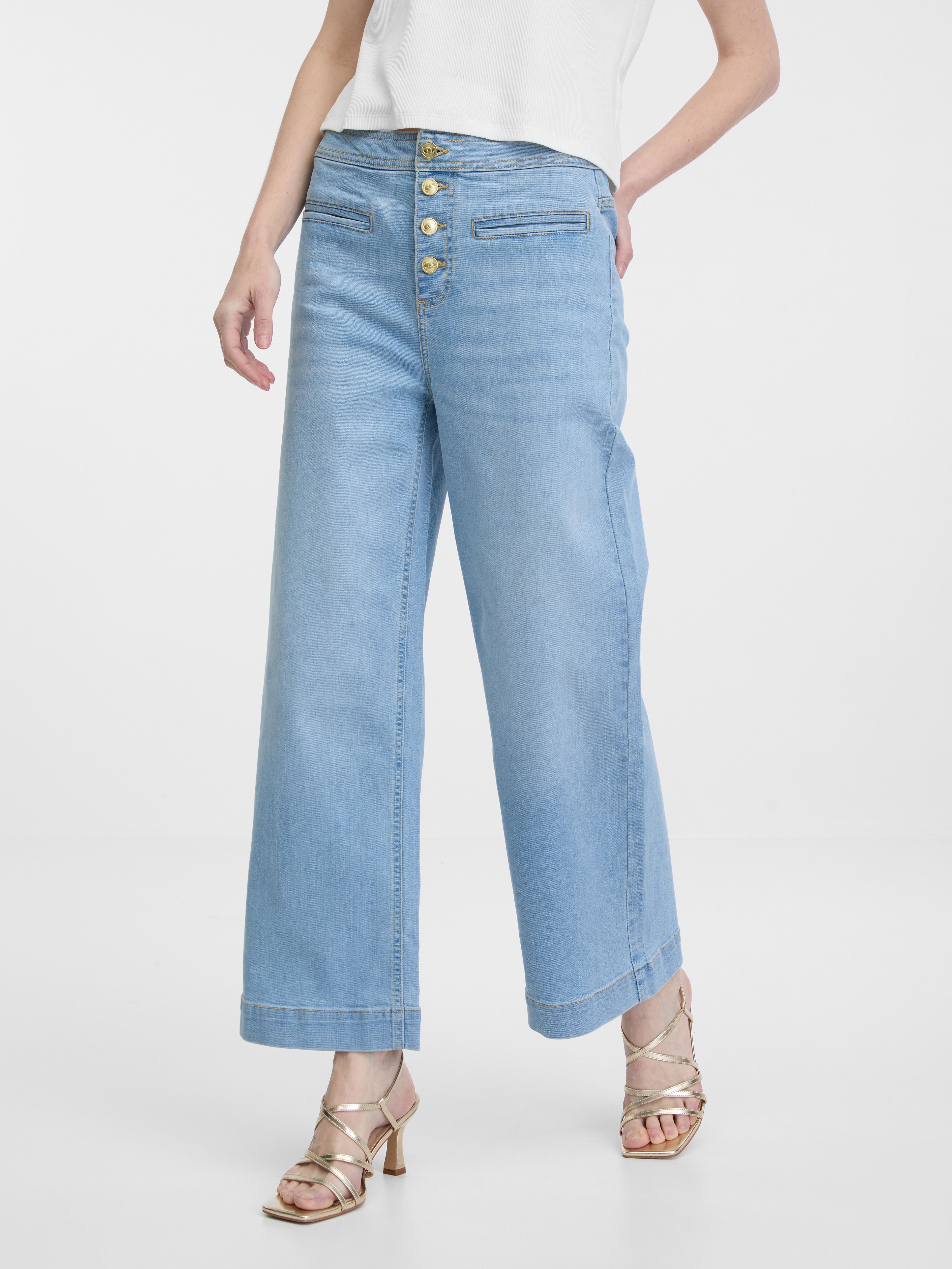 Hellblaue weite Damenjeans ORSAY