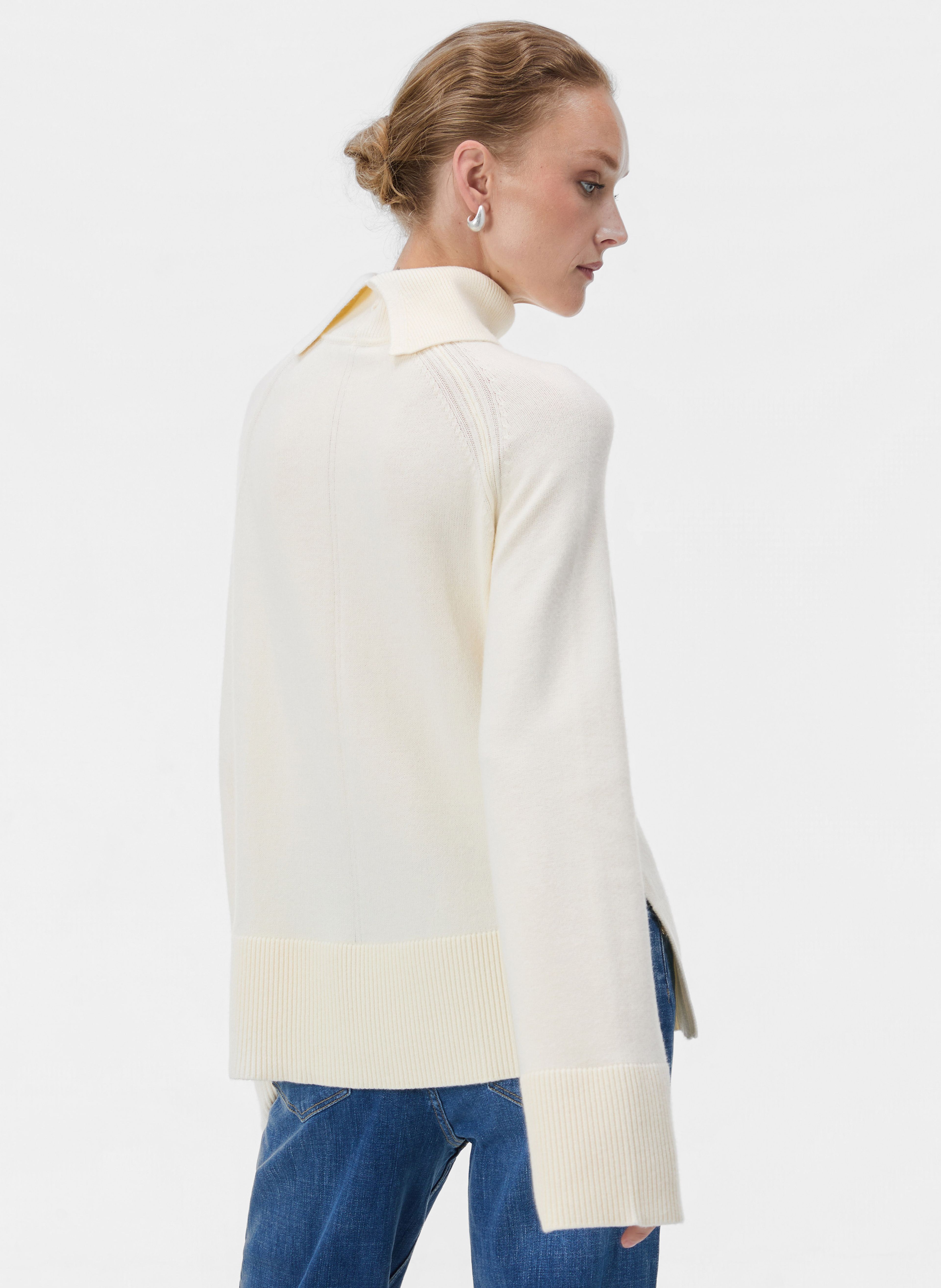 Cremefarbener Damen-Rollkragenpullover mit langen Ärmeln ORSAY - 003