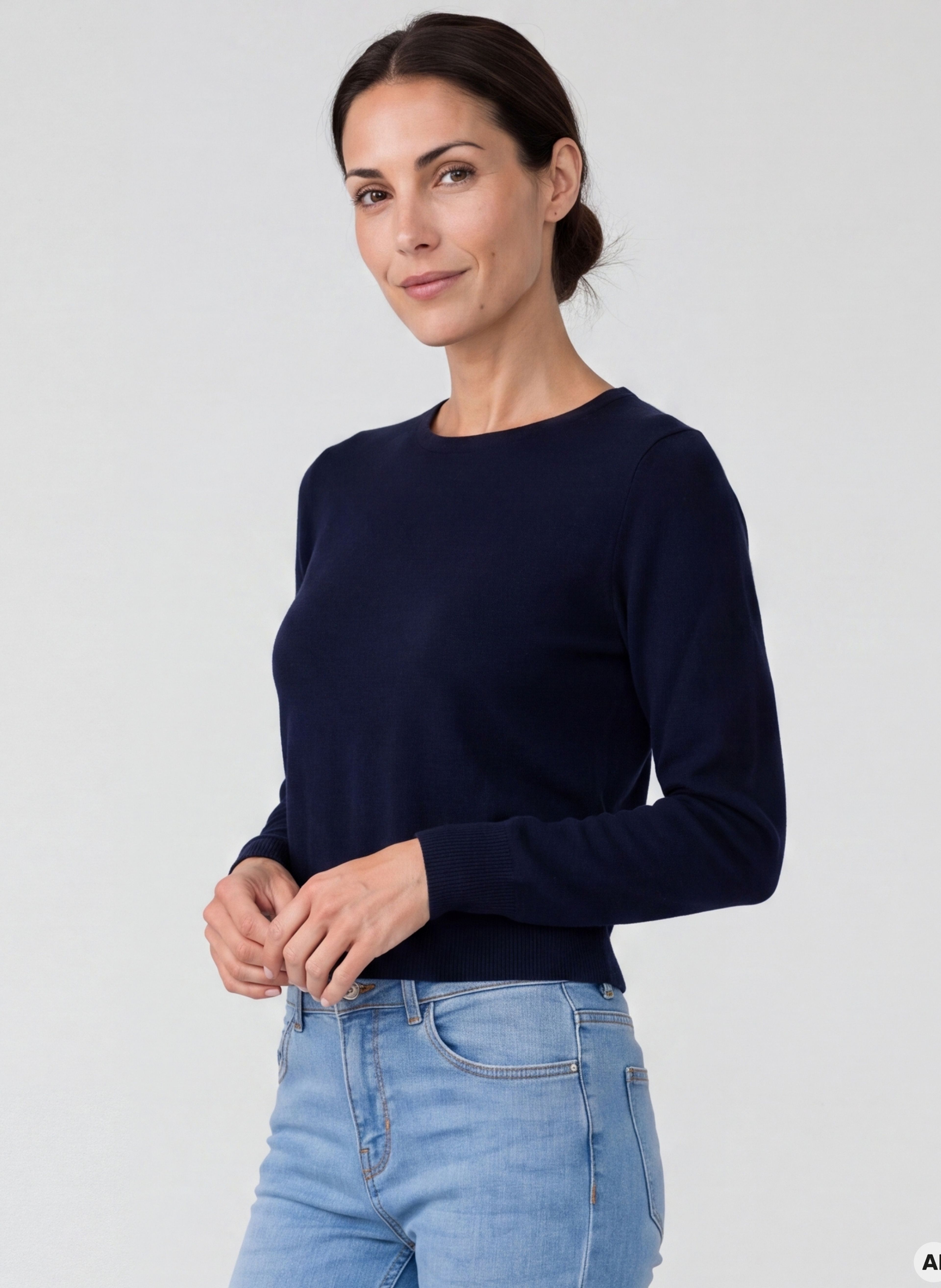 Dunkelblauer Damenpullover mit langen Ärmeln ORSAY - 002