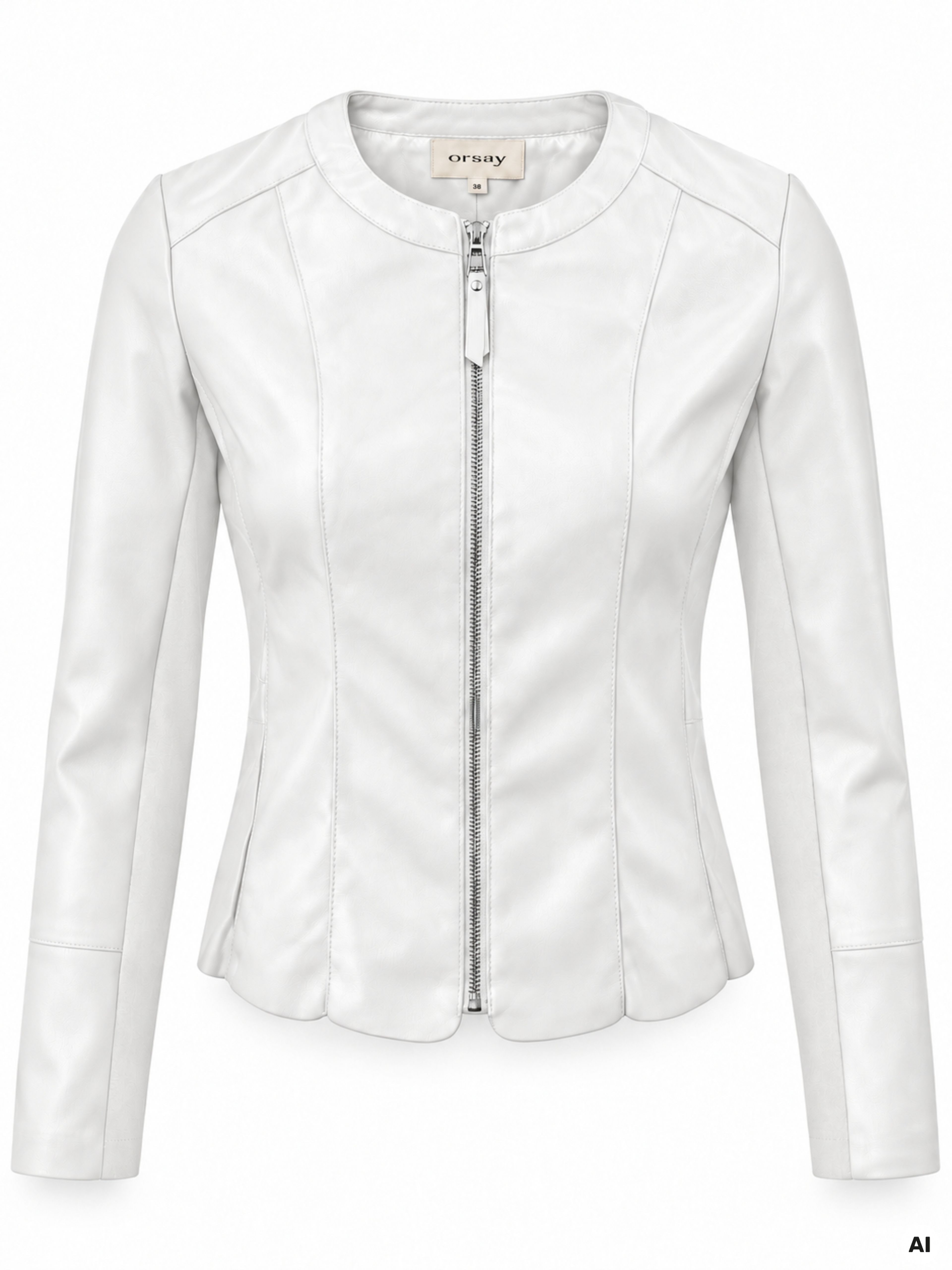 Weiße Damen-Kunstlederjacke ORSAY - 005