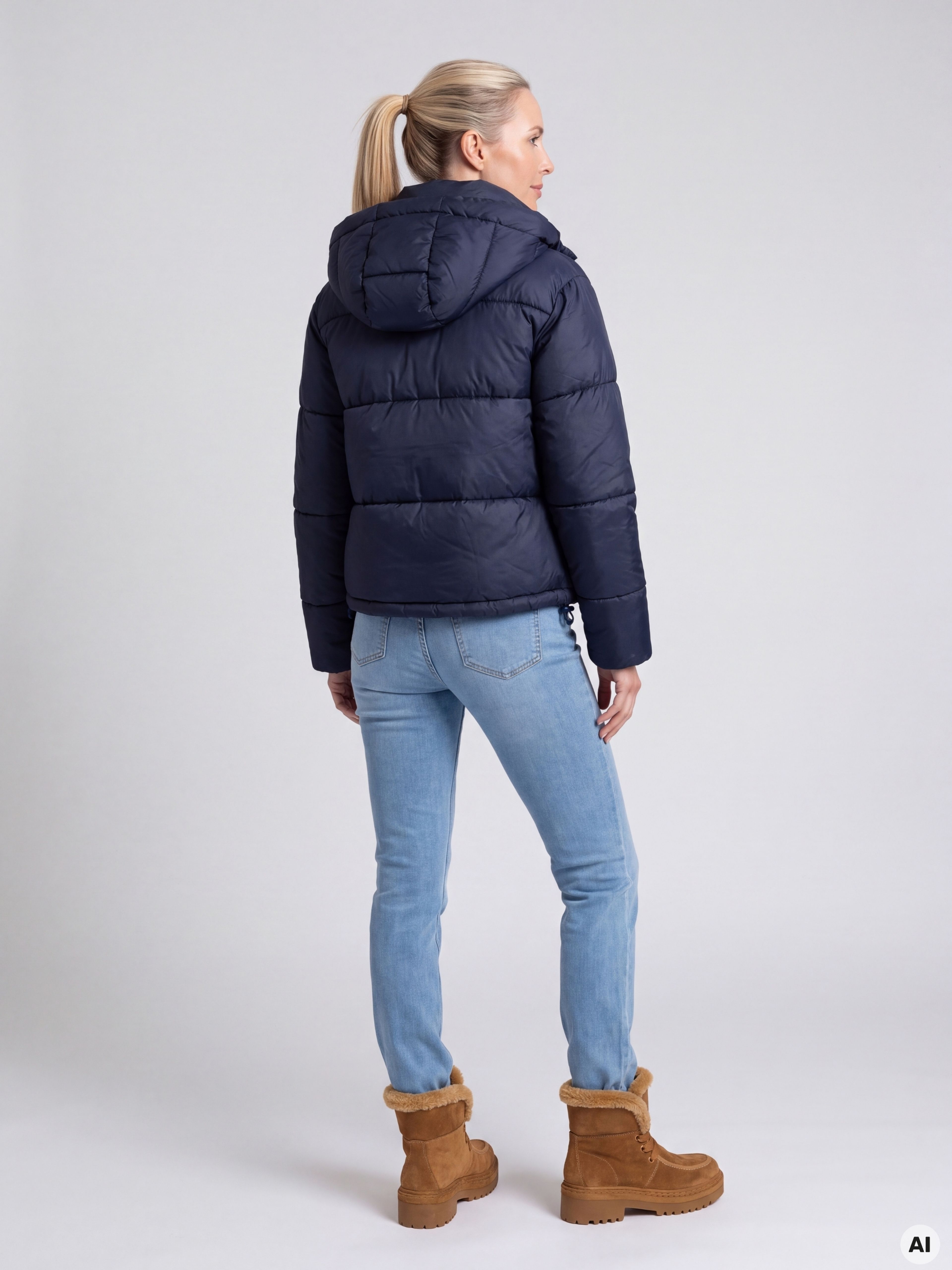 Dunkelblaue Damen-Winterjacke ORSAY - 002