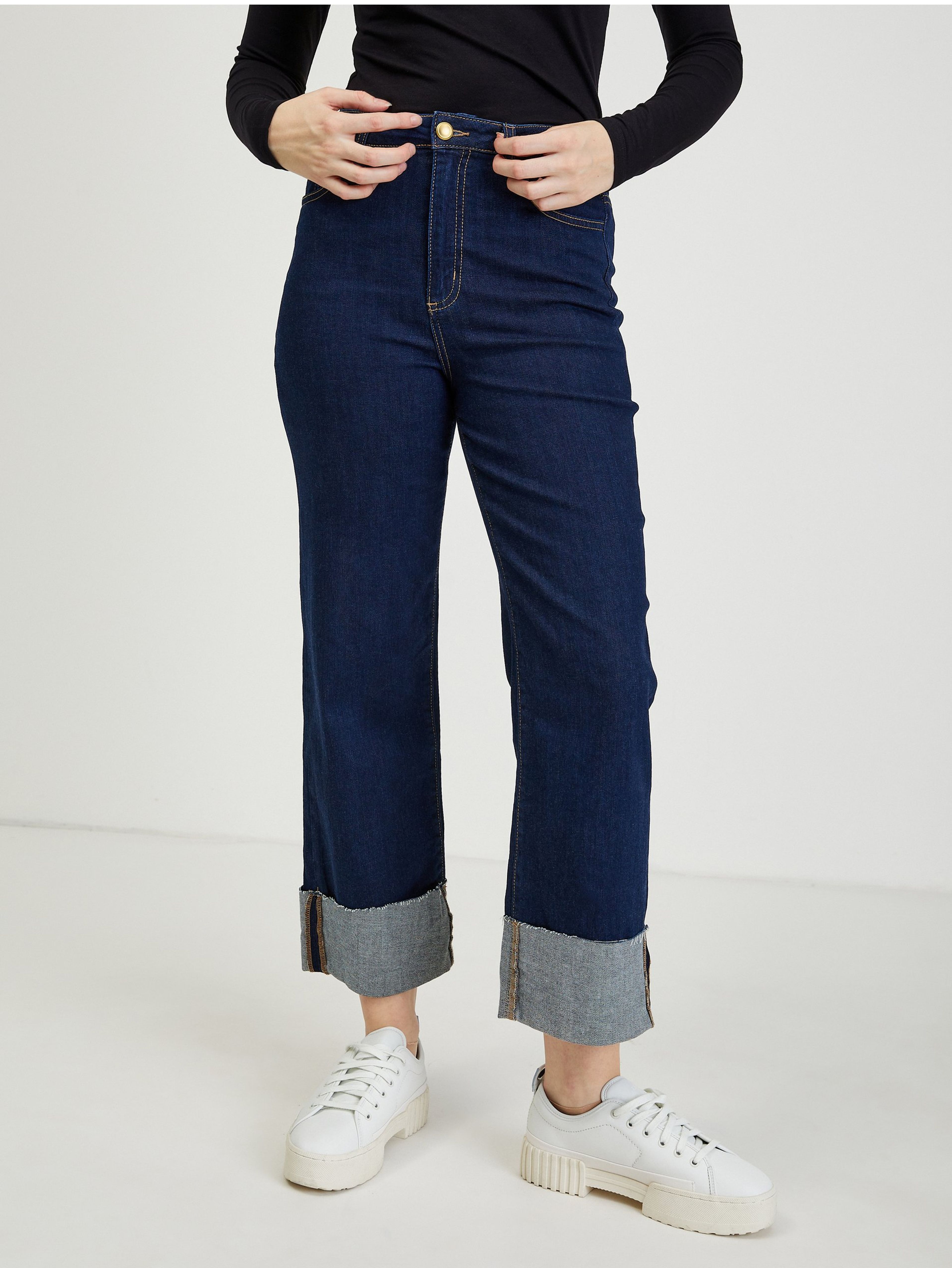 Dunkelblaue Damenjeans straight fit ORSAY