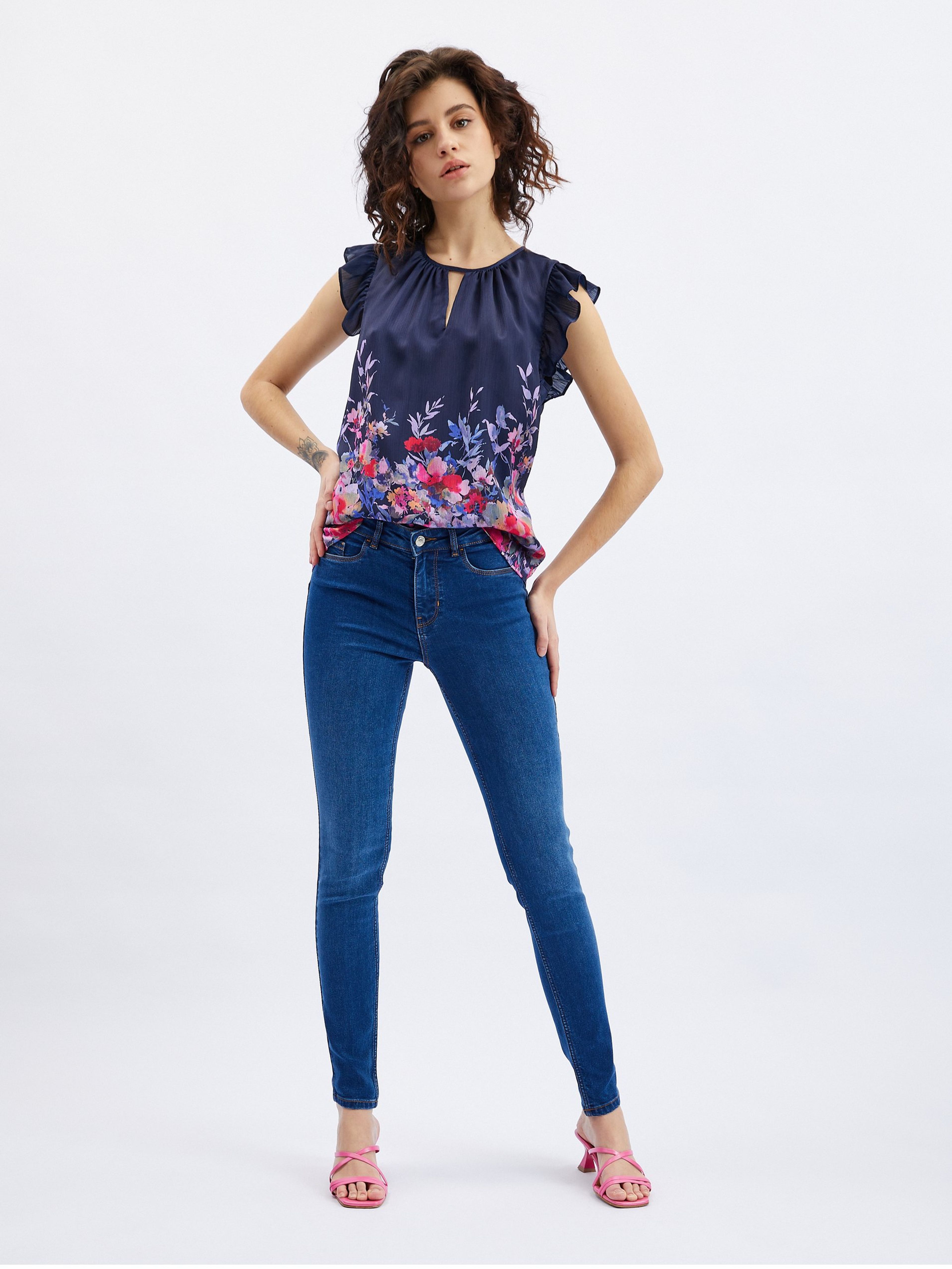 Modré dámské skinny fit džíny ORSAY