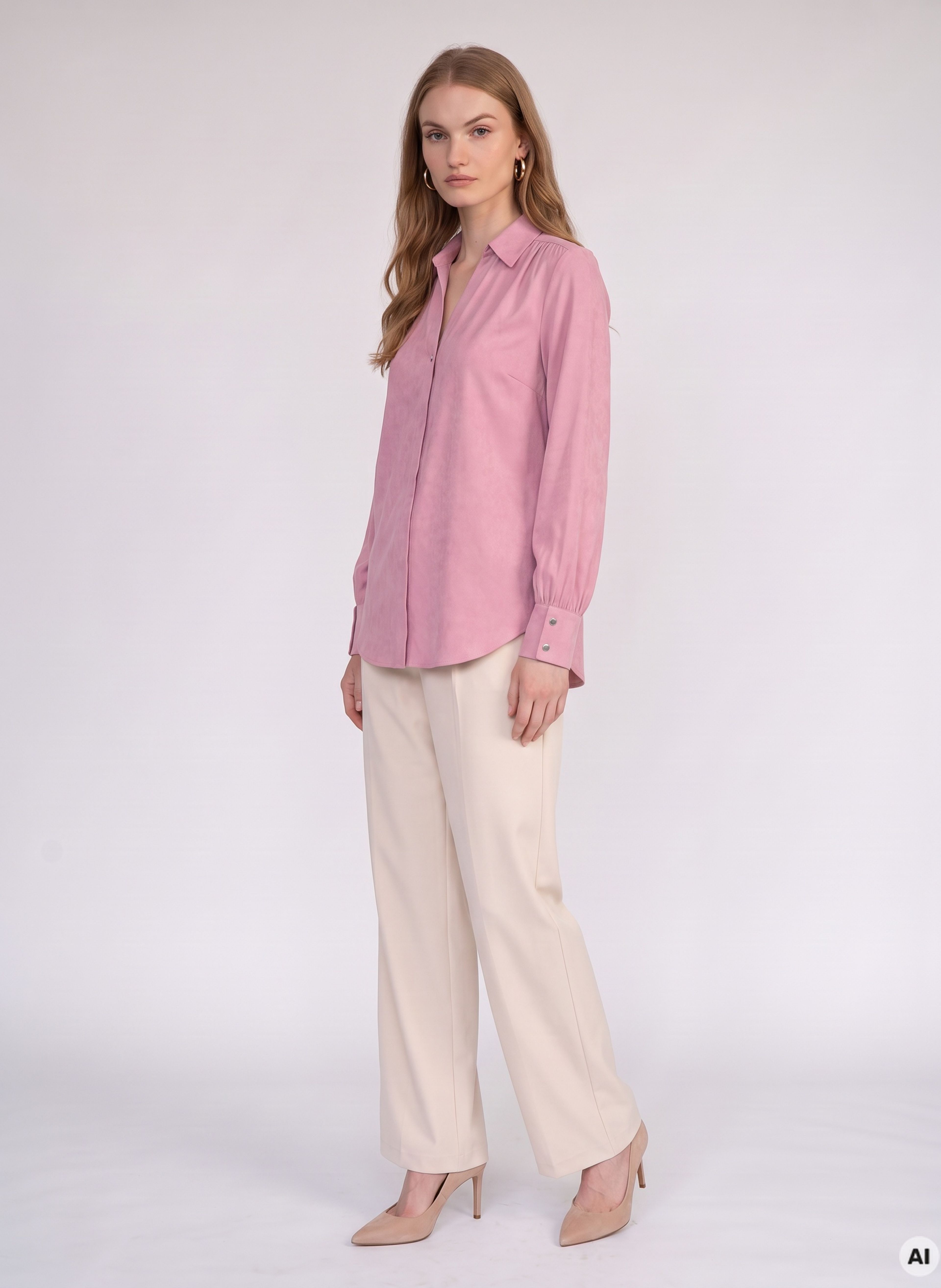 Rožnata ženska bluza z dolgimi rokavi ORSAY - 002