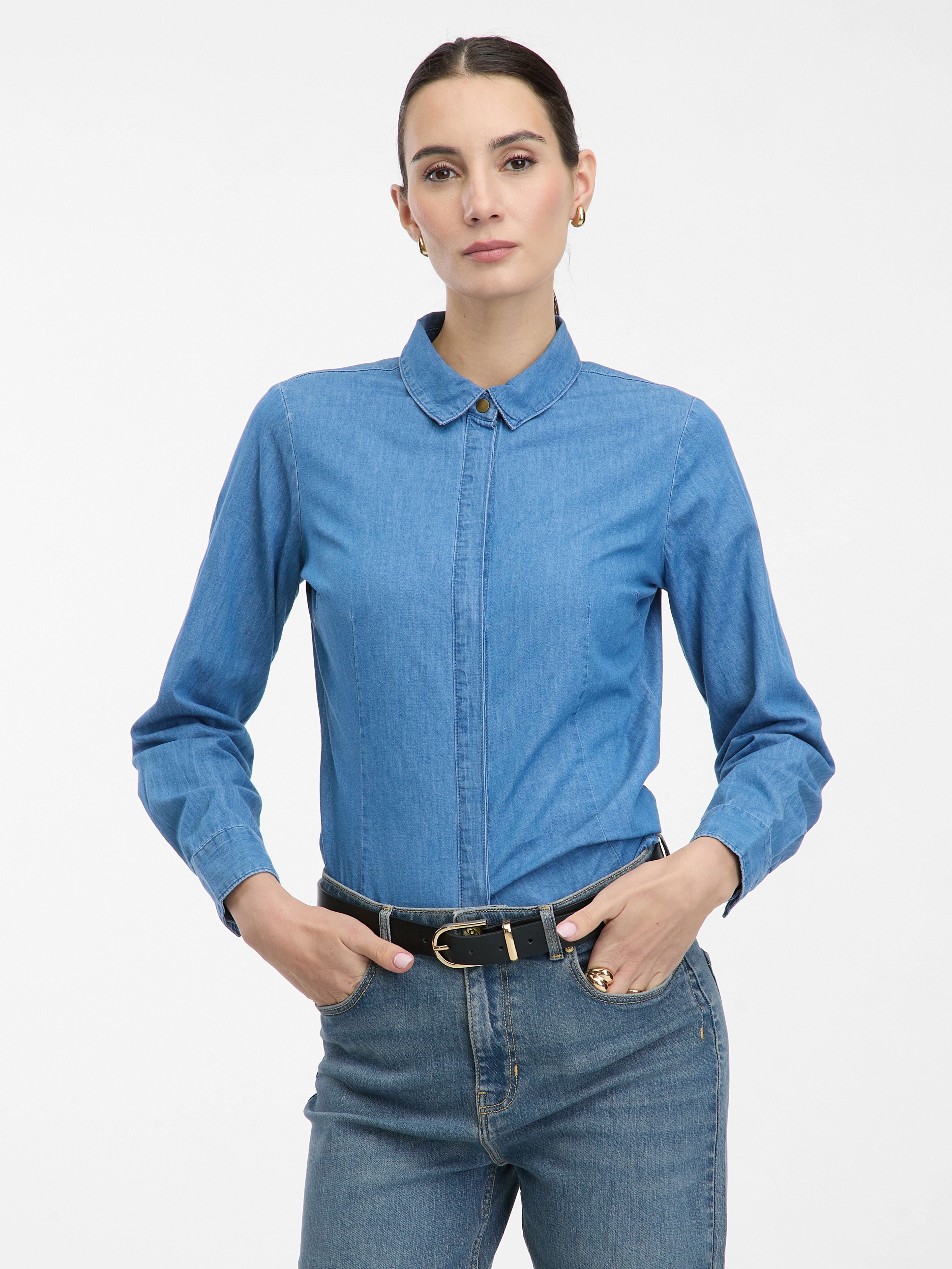 Blaues Damen-Denim-Shirt ORSAY