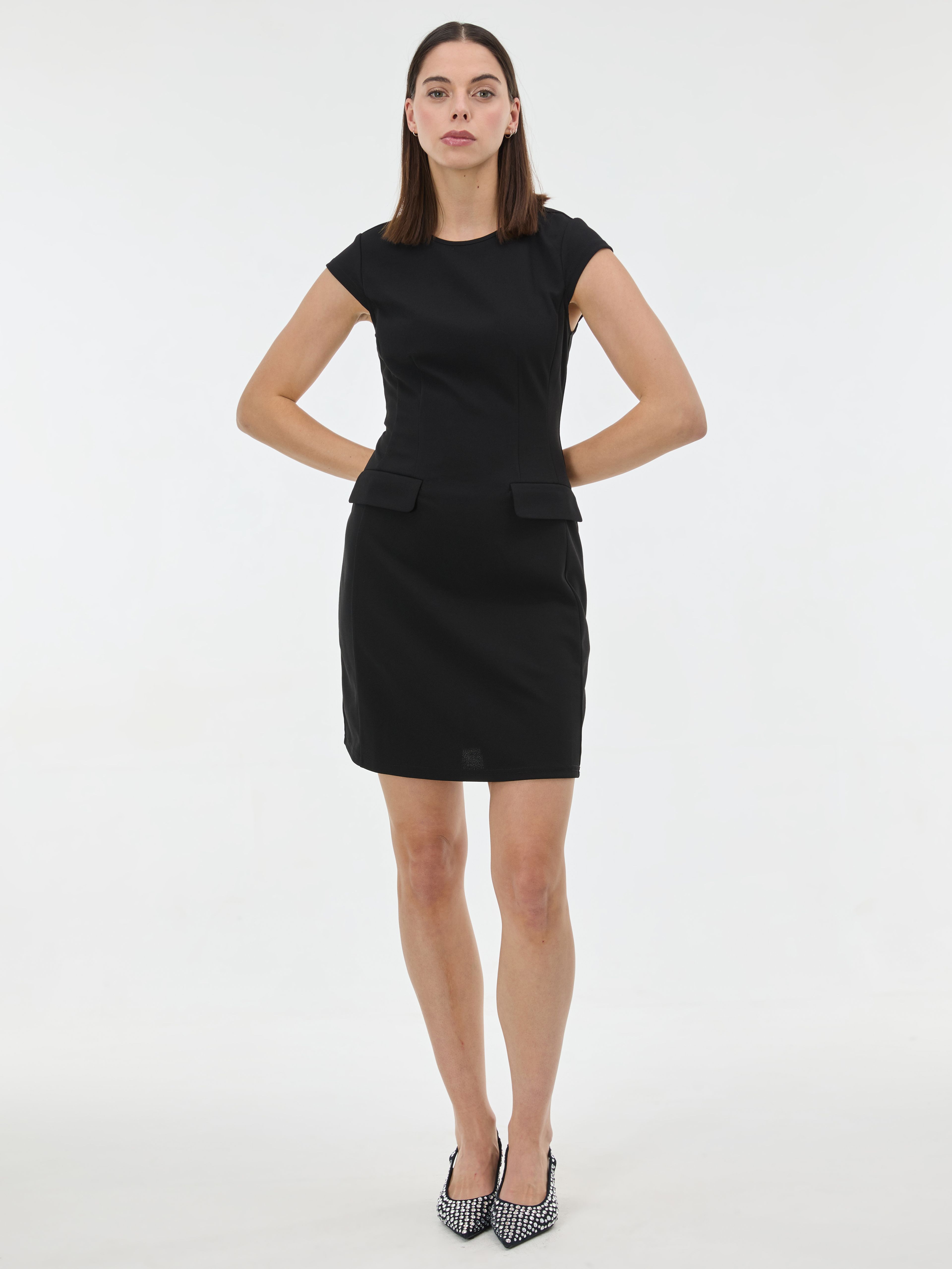 Czarna damska sukienka do kolan ORSAY