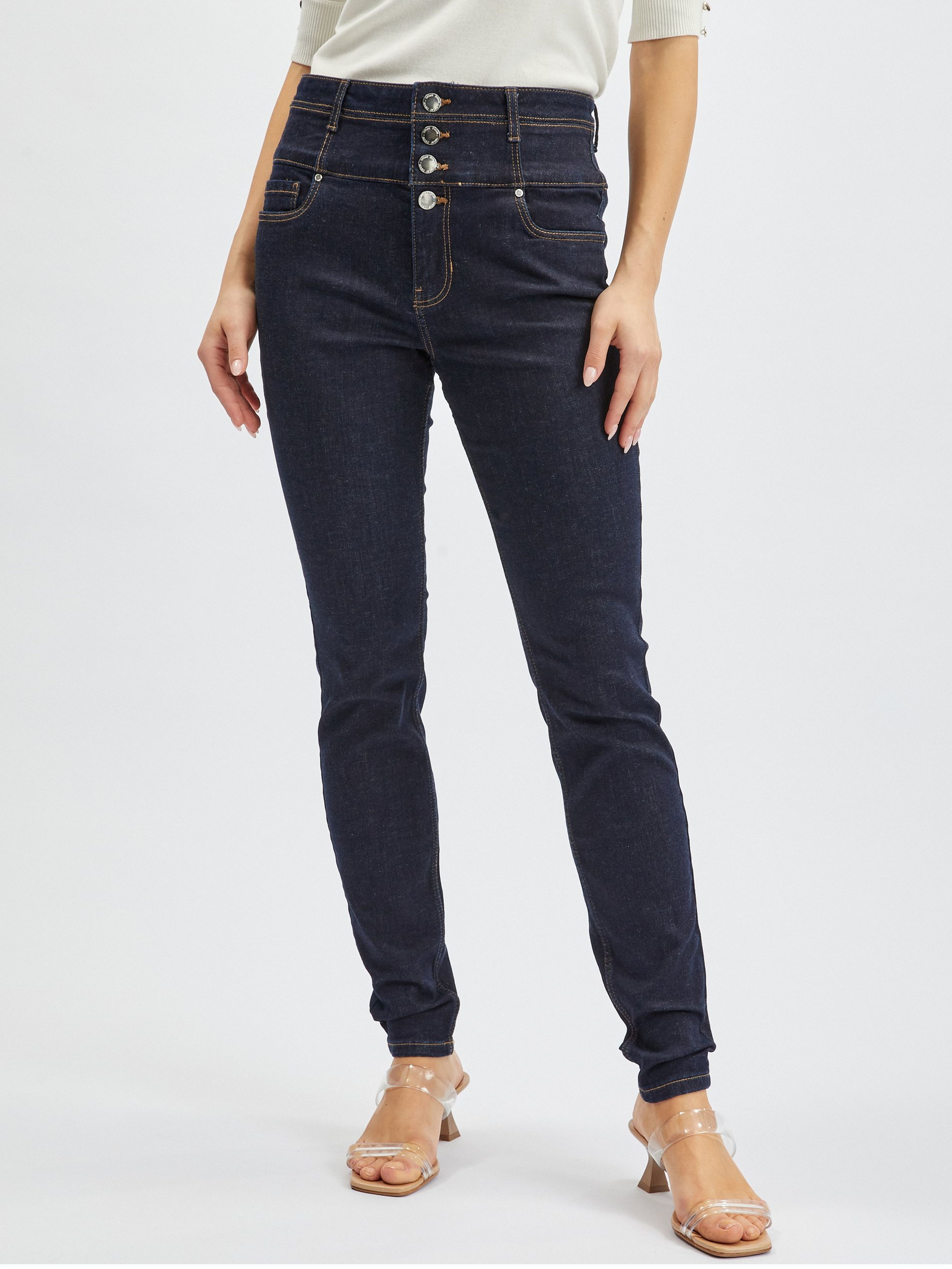 Dunkelblaue Skinny Fit Jeans für Damen ORSAY