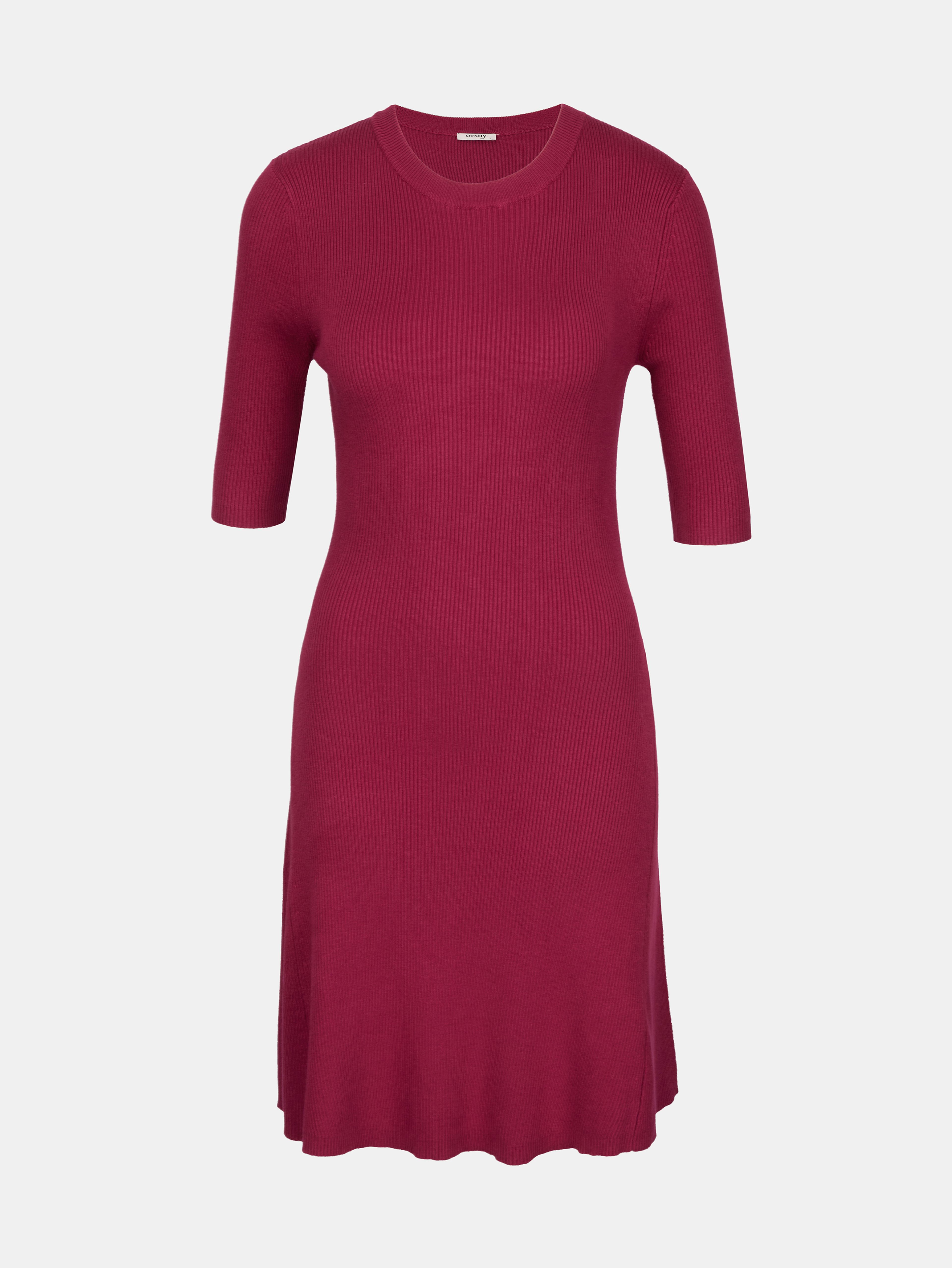 Bordowa sukienka damska do kolan ORSAY