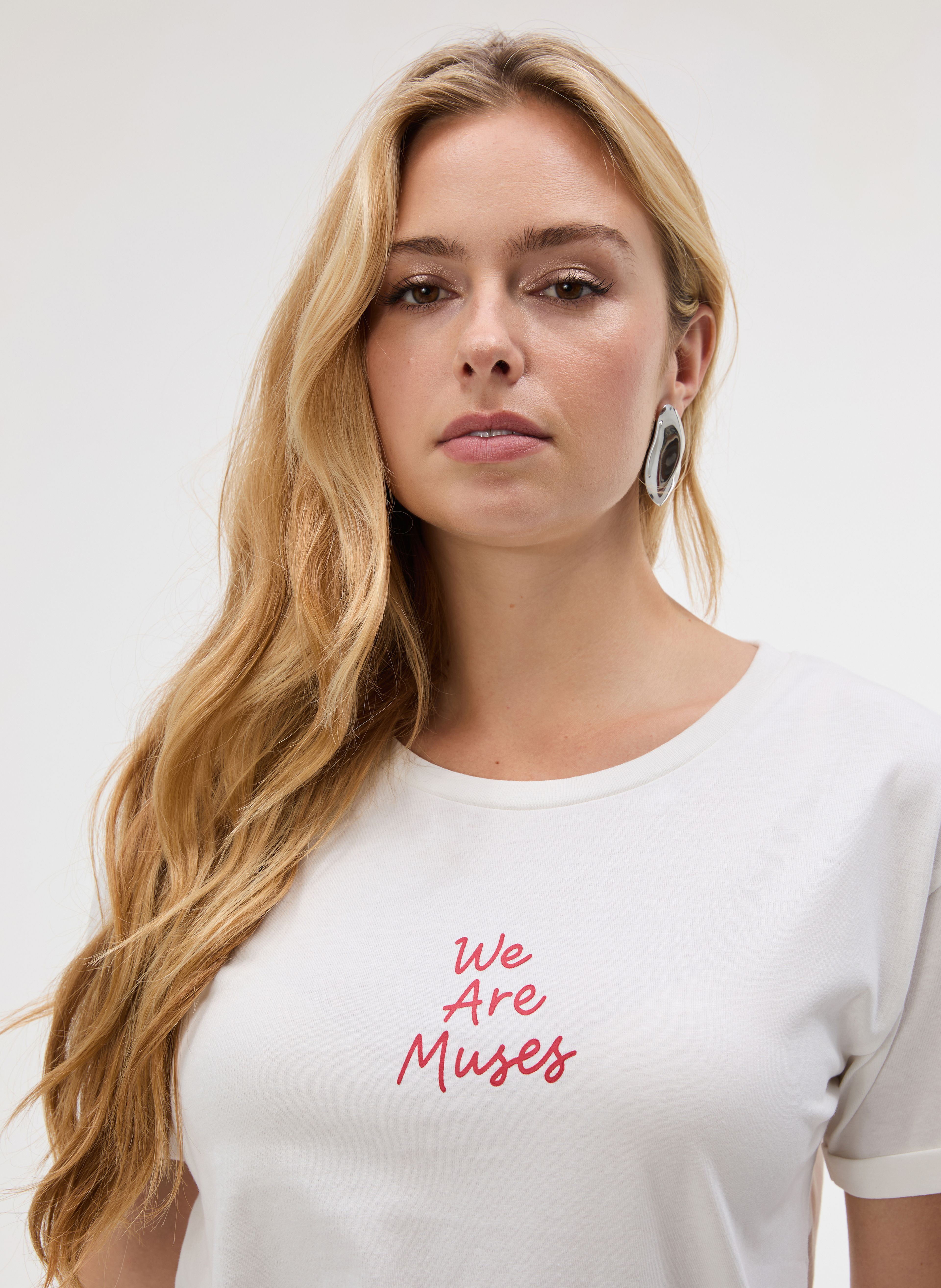 Biały damski t-shirt z krótkim rękawem ORSAY - 004