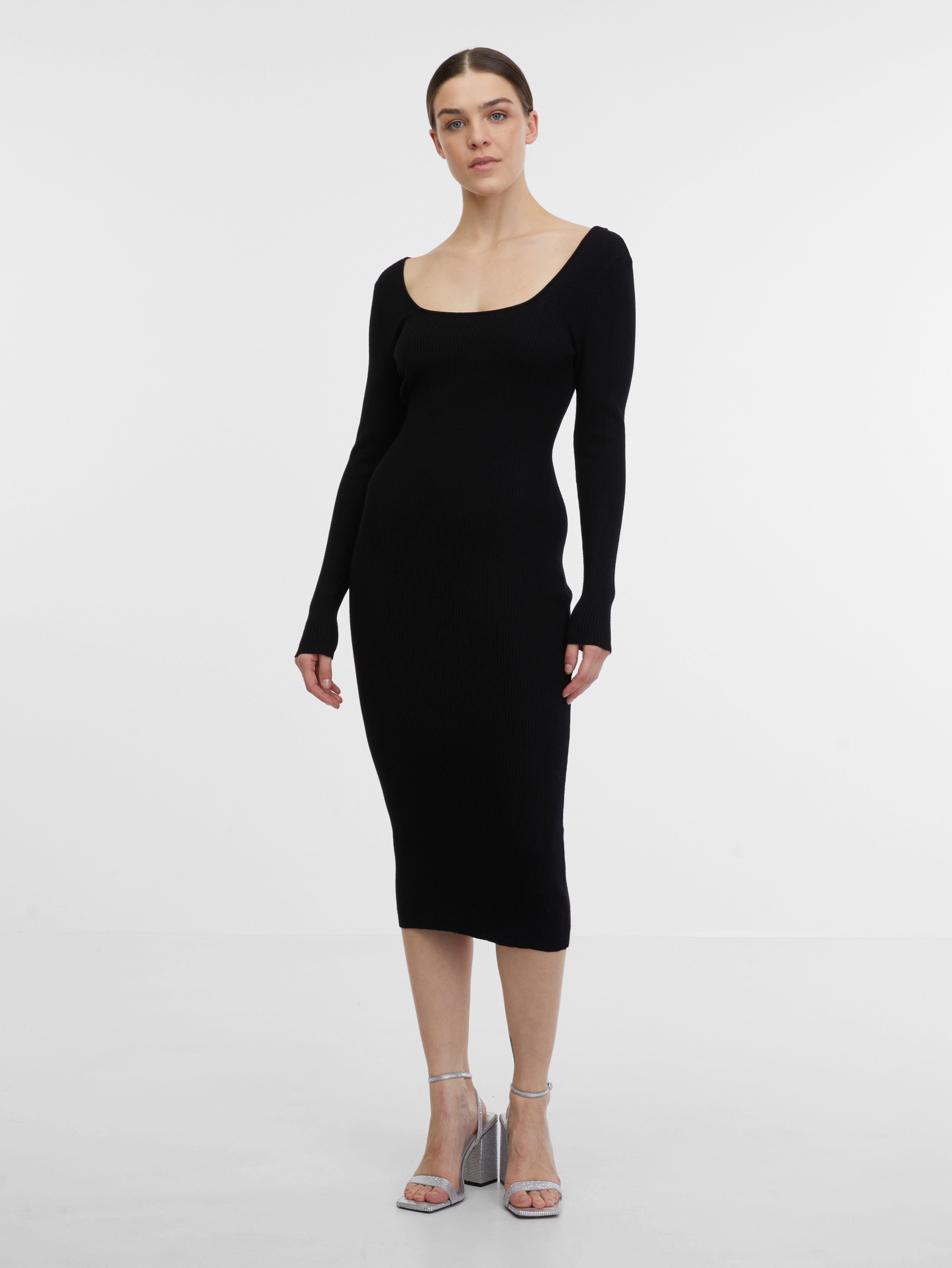 Rochie pulover negru pentru femei ORSAY