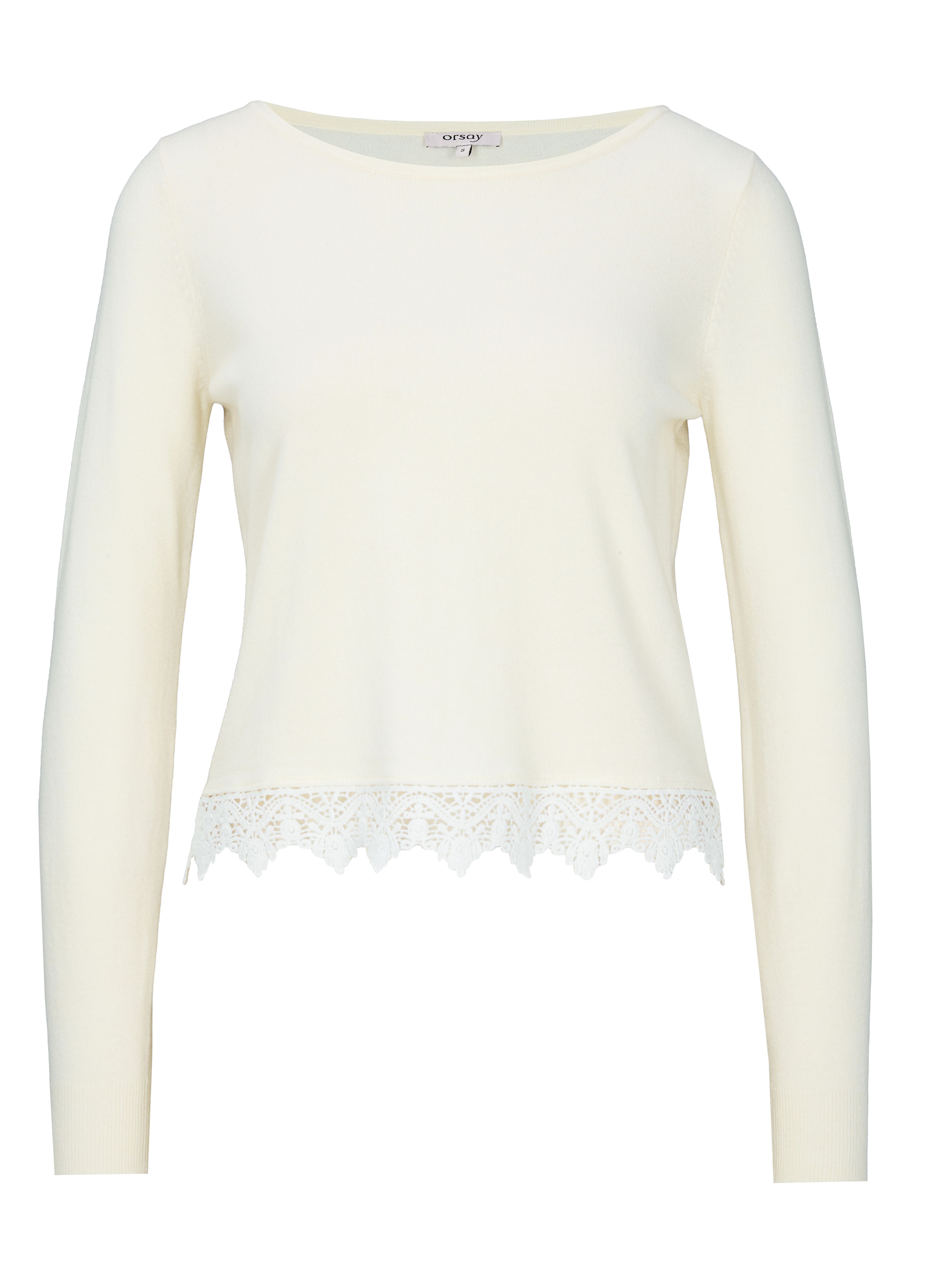 Weißer Damenpullover mit langen Ärmeln ORSAY - 006