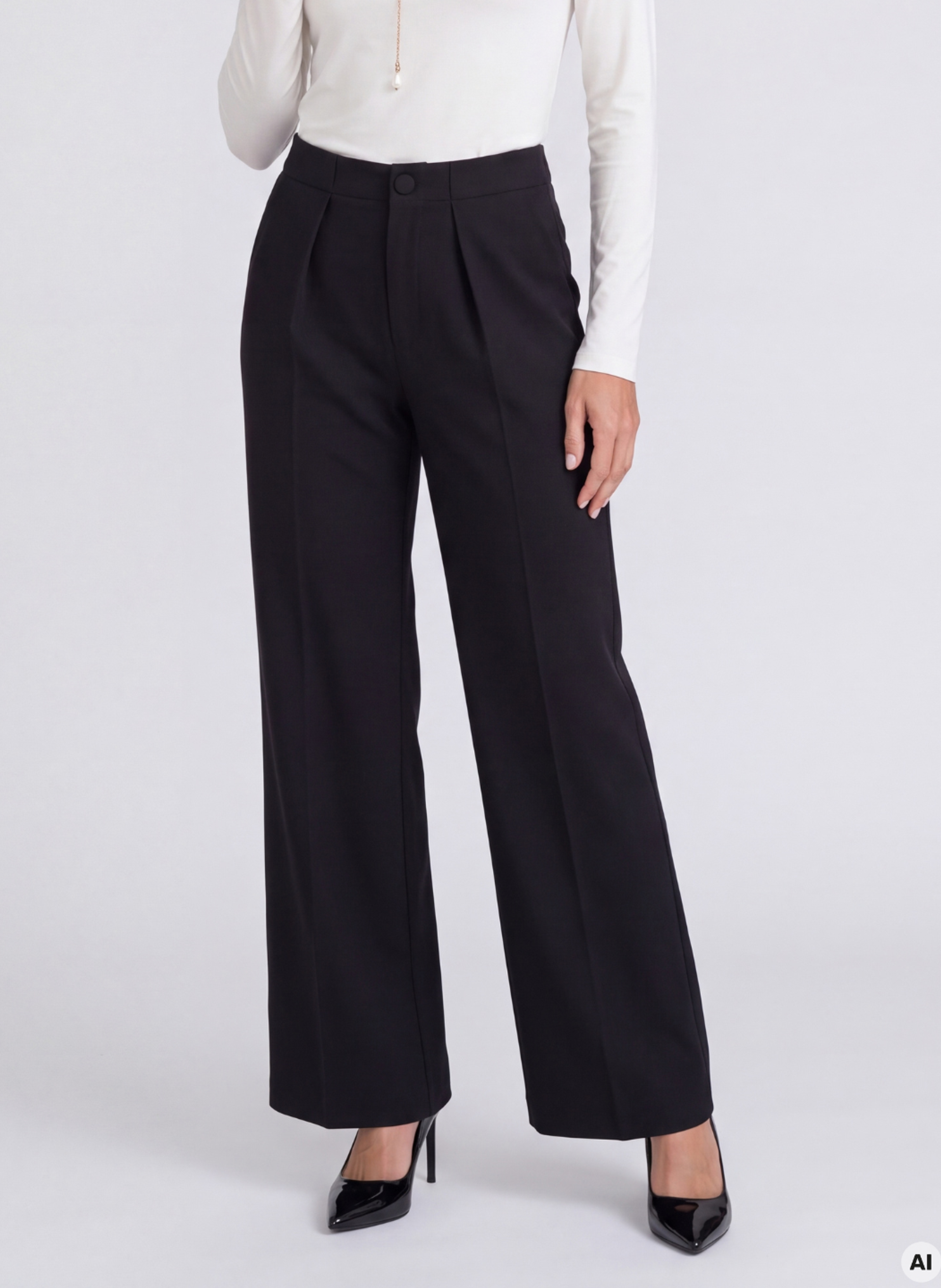 Schwarze weite Damenhose ORSAY - 007