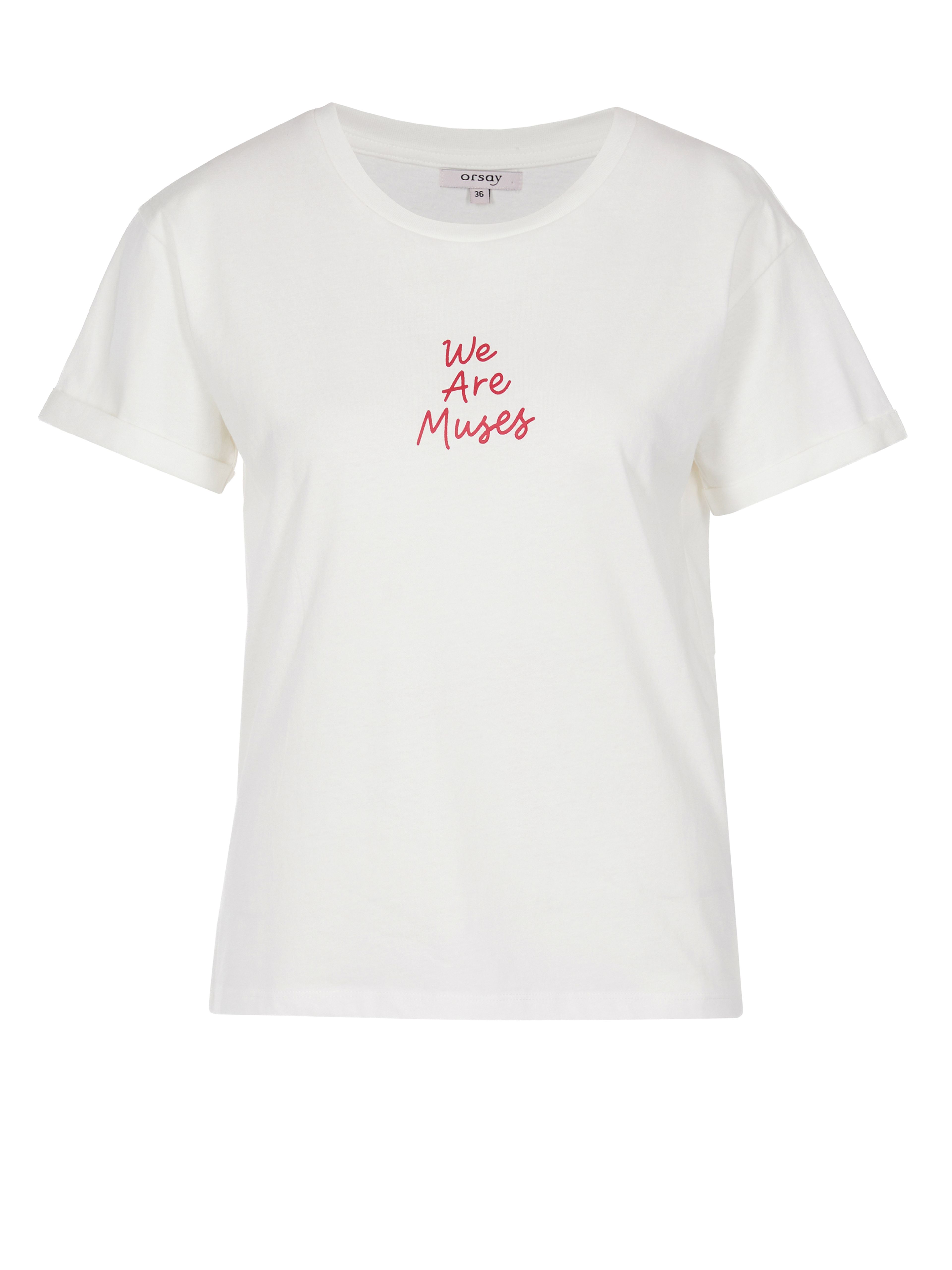 Biały damski t-shirt z krótkim rękawem ORSAY - 005