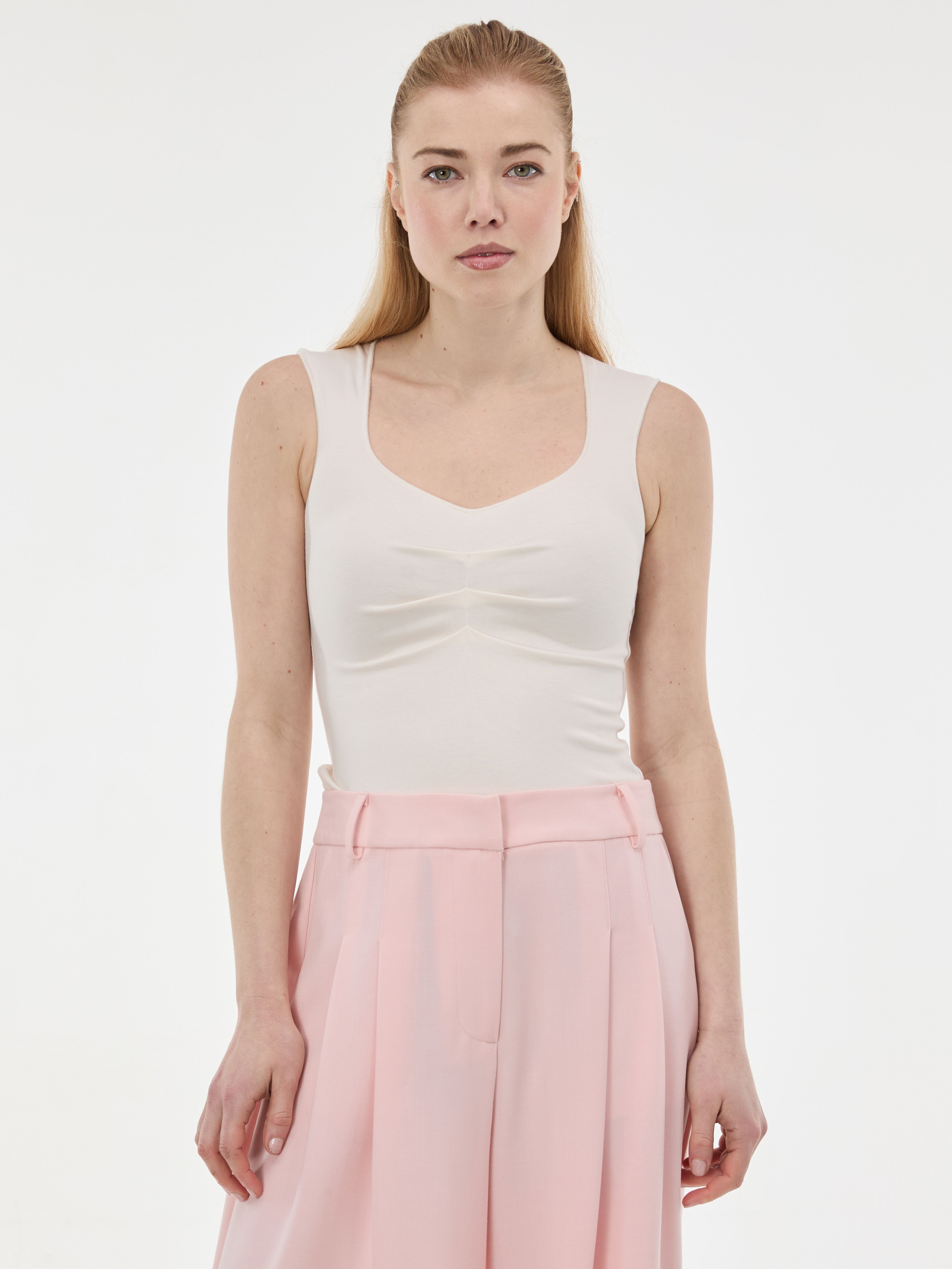 ORSAY Krémszínű női top fodrokkal