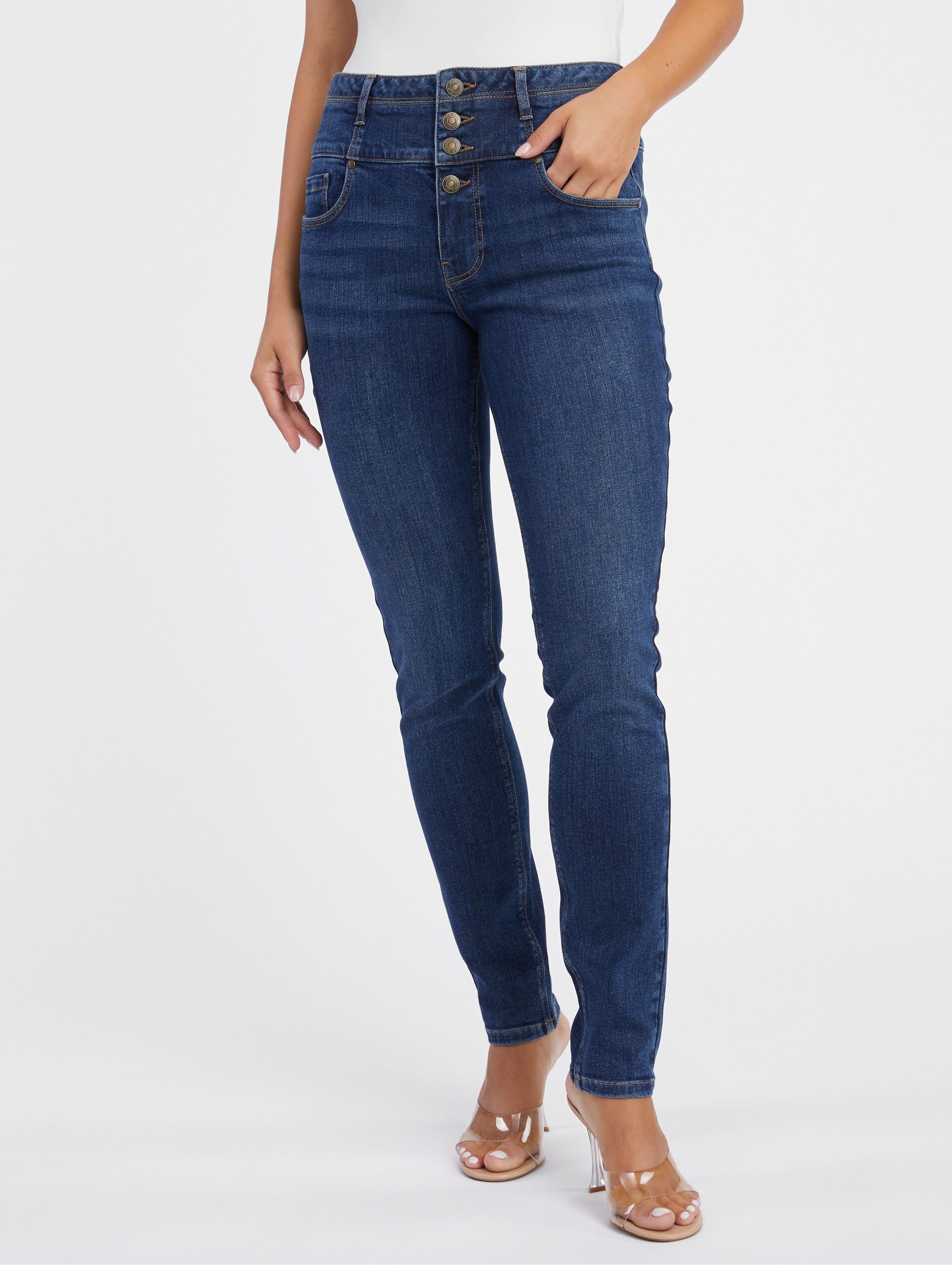 Dunkelblaue Damen Skinny Fit Jeans ORSAY