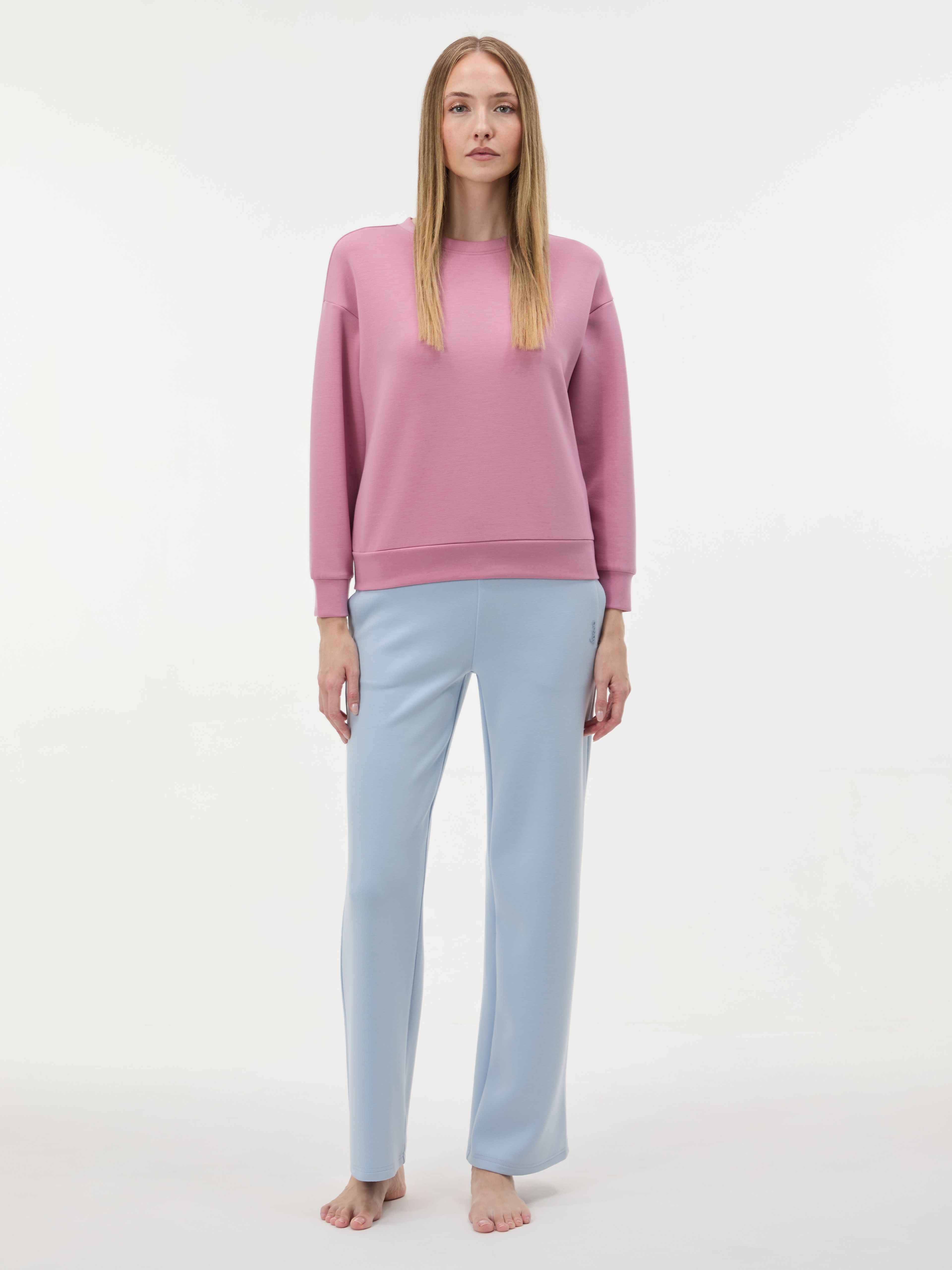 Rosa Damen-Sweatshirt mit langen Ärmeln ORSAY - 003