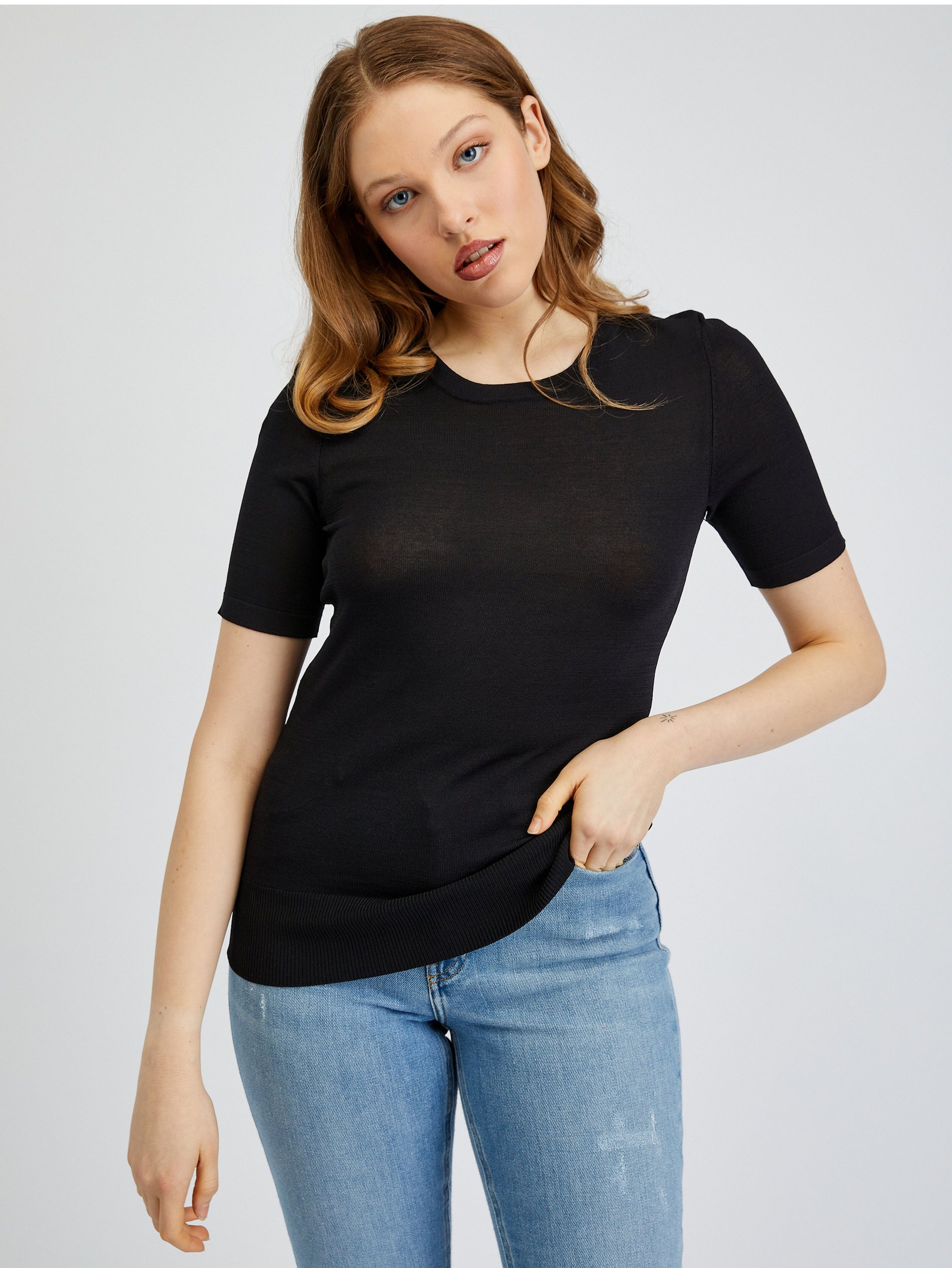 Schwarzes Damen-Pullover-Shirt ORSAY