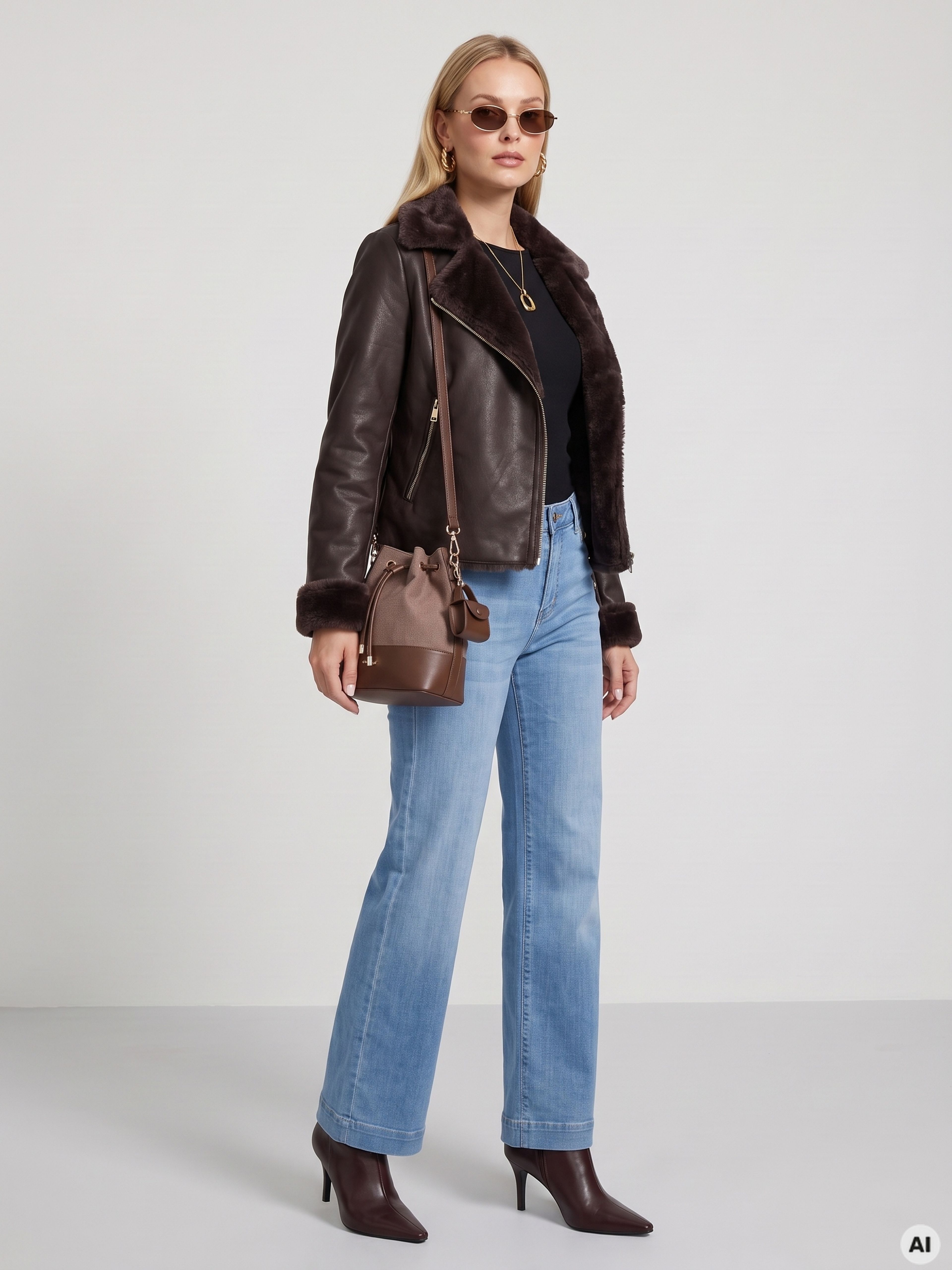 Dunkelbraune Oversize-Kunstlederjacke für Damen ORSAY | Orsay.de - Der ...