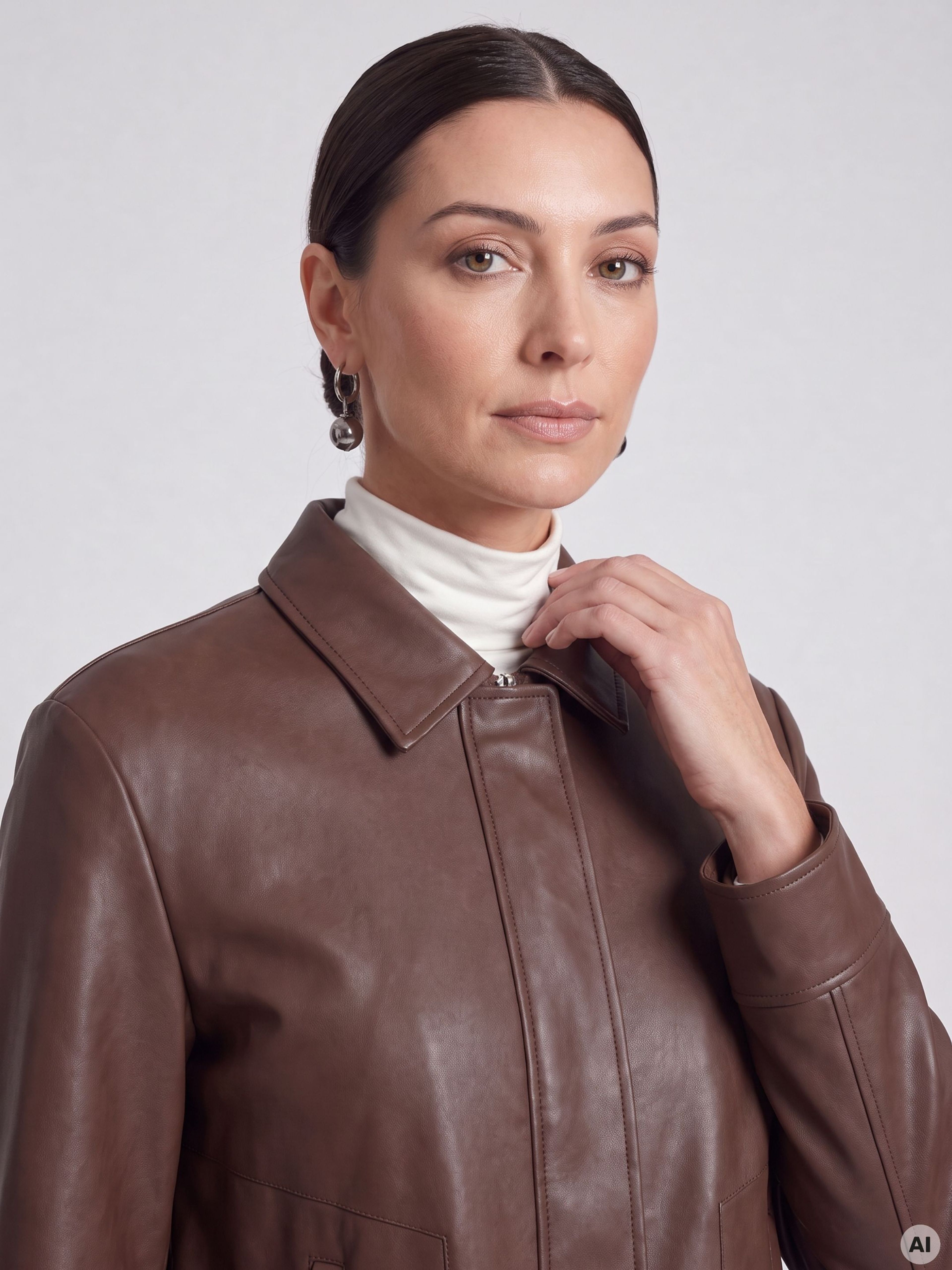 Hnedá dámska koženková bunda ORSAY - 004
