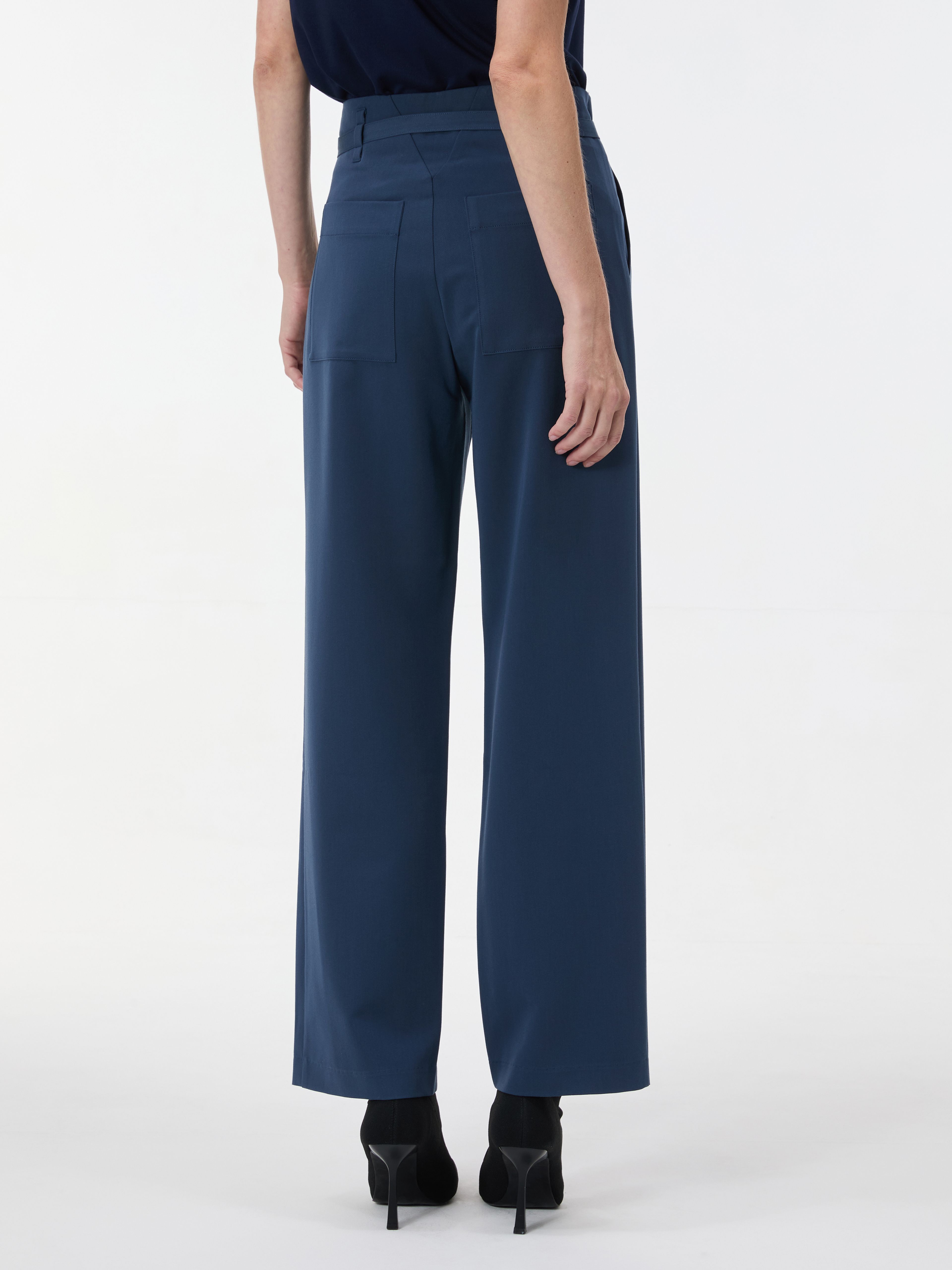 Blaue Damen-Wide-Leg-Hose mit hohem Bund ORSAY - 004