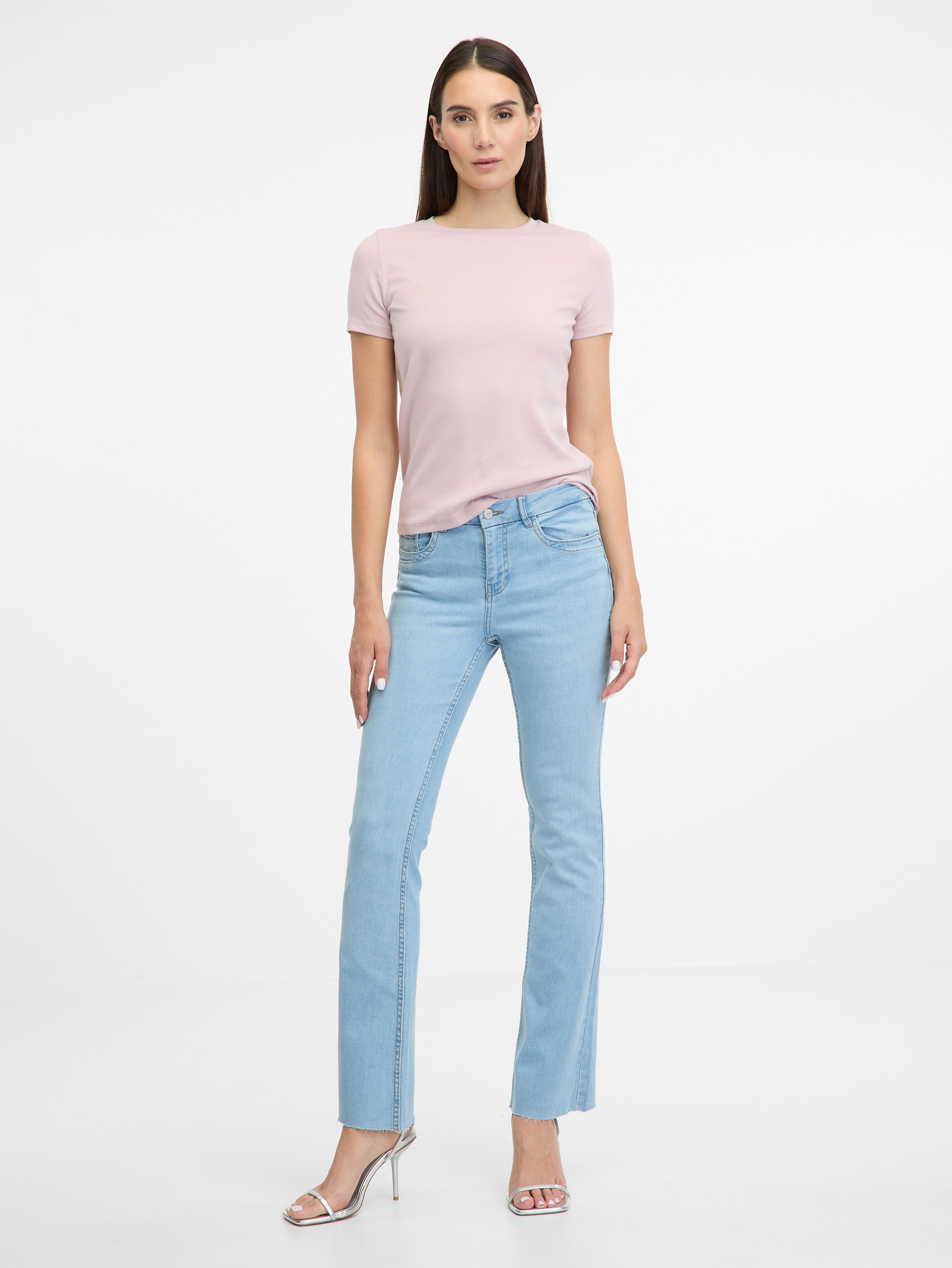 Hellblaue Damen-Bootcut-Jeans ORSAY