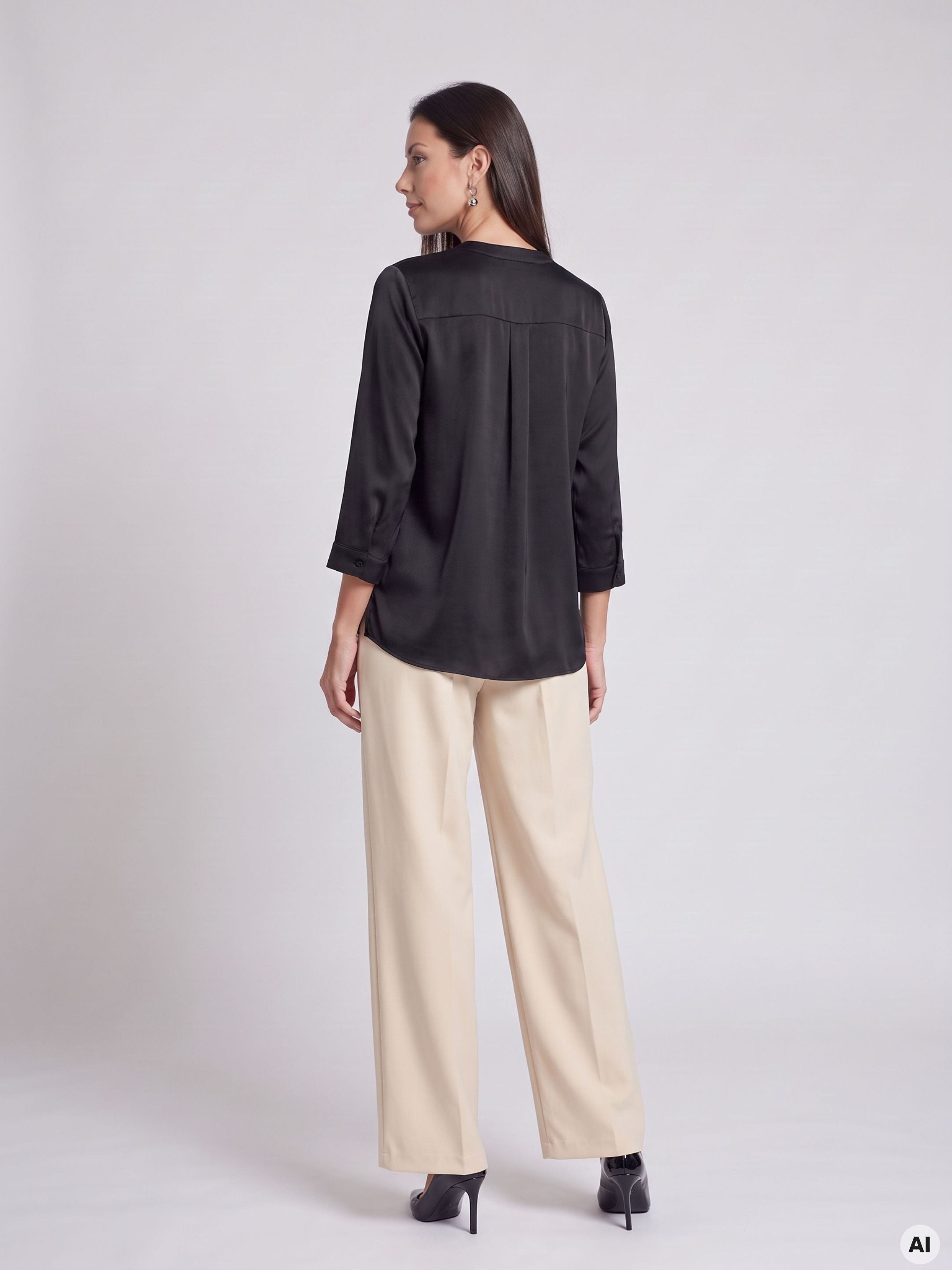 Schwarze Damen-Bluse mit 3/4-Ärmeln ORSAY - 002