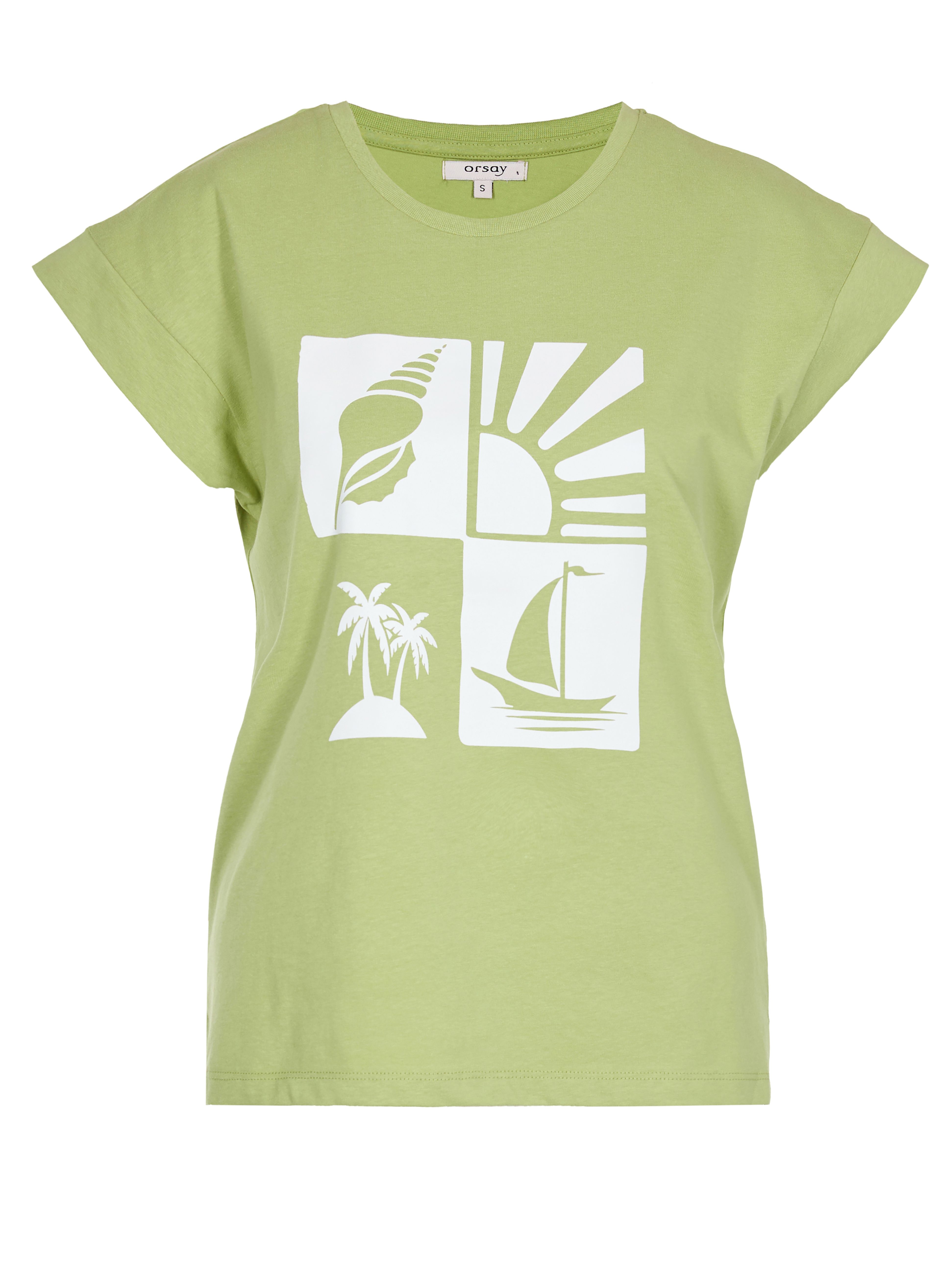 Zielony damski t-shirt z krótkim rękawem ORSAY - 005
