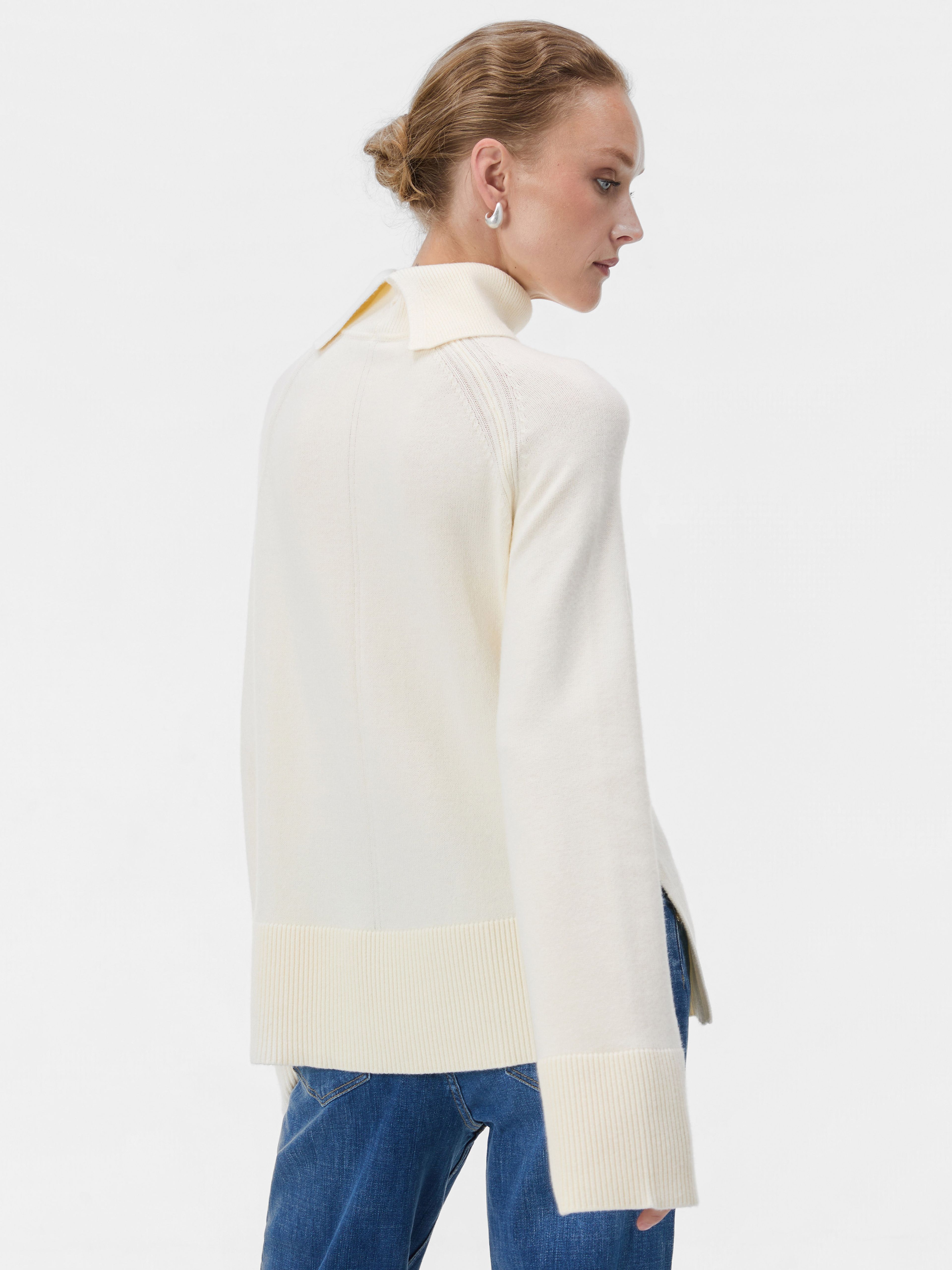 Cremefarbener Damen-Rollkragenpullover mit langen Ärmeln ORSAY - 003