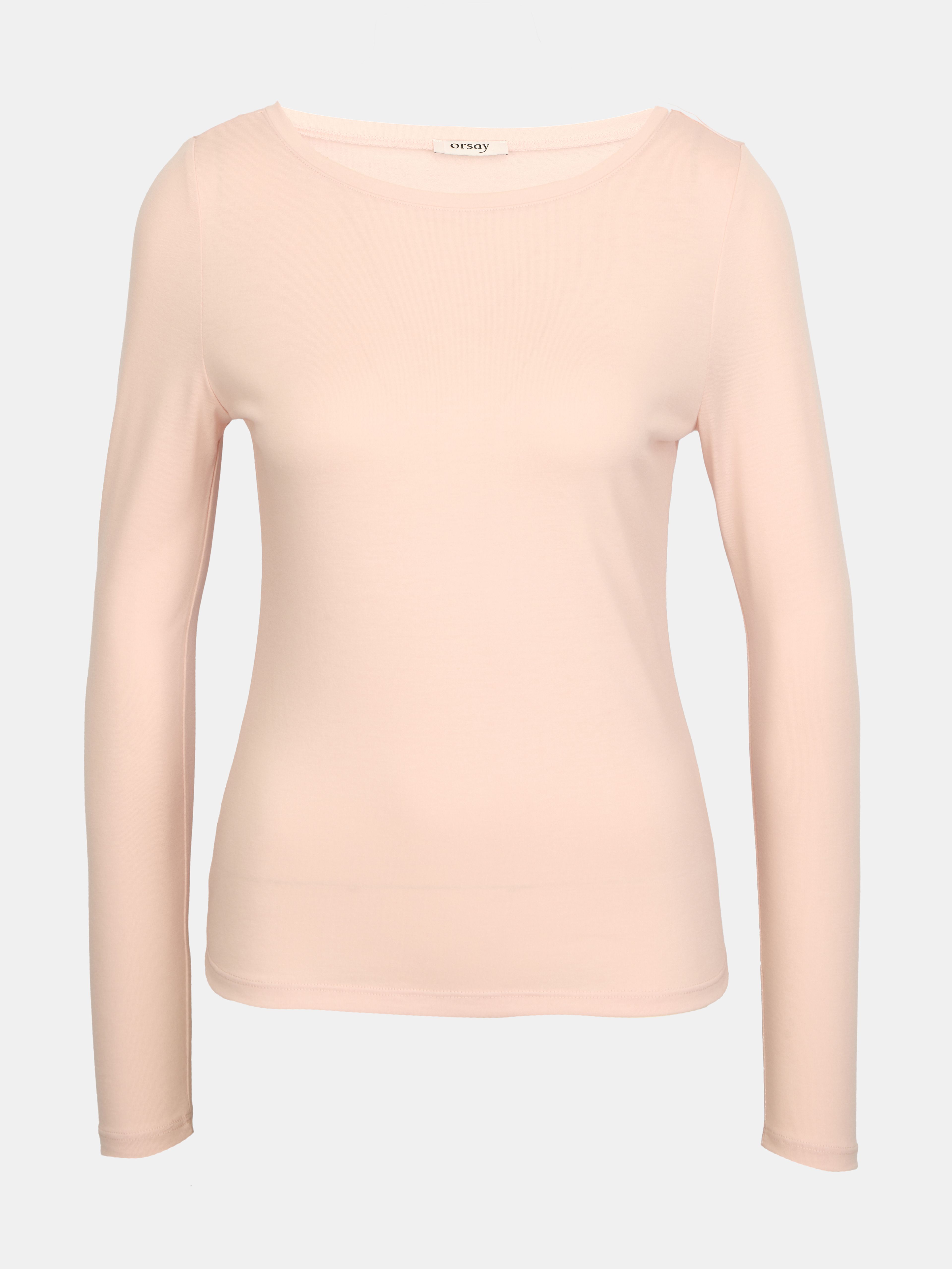 Jasnoróżowa damska koszulka z długim rękawem ORSAY