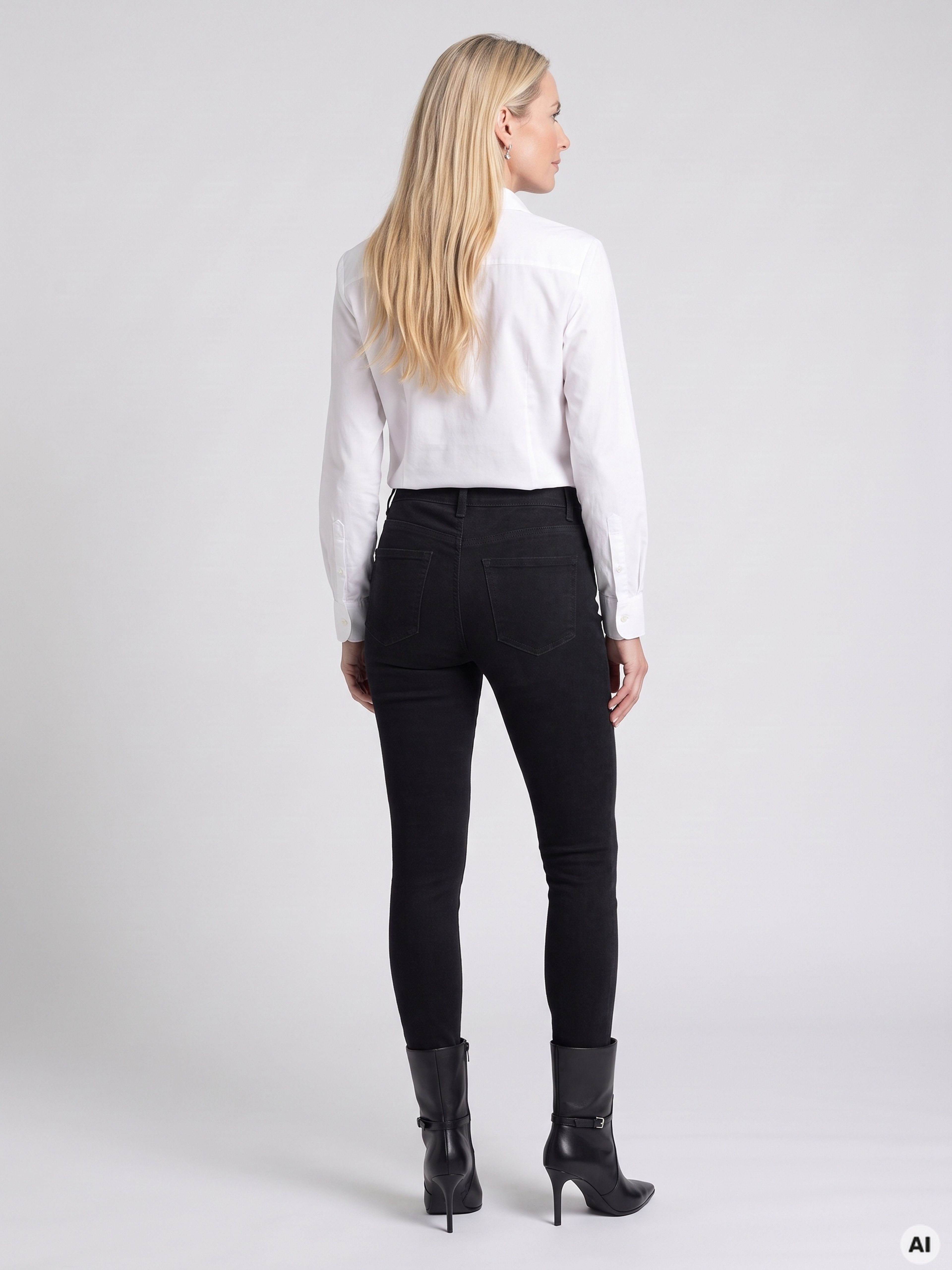Černé dámské skinny džíny s vysokým pasem ORSAY - 002