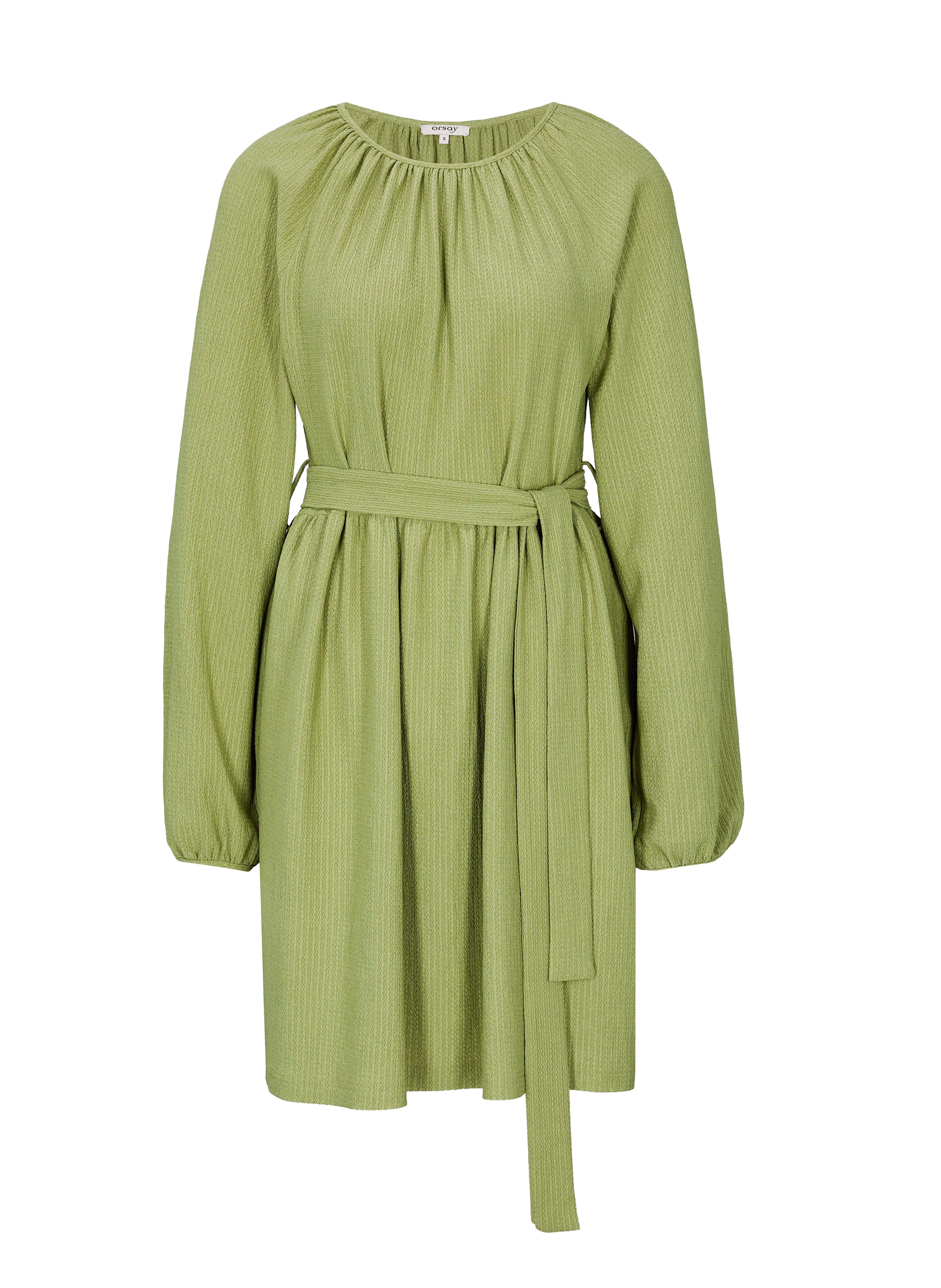 Rochie scurtă dreaptă pentru femei verde cu mânecă trei sferturi ORSAY - 006