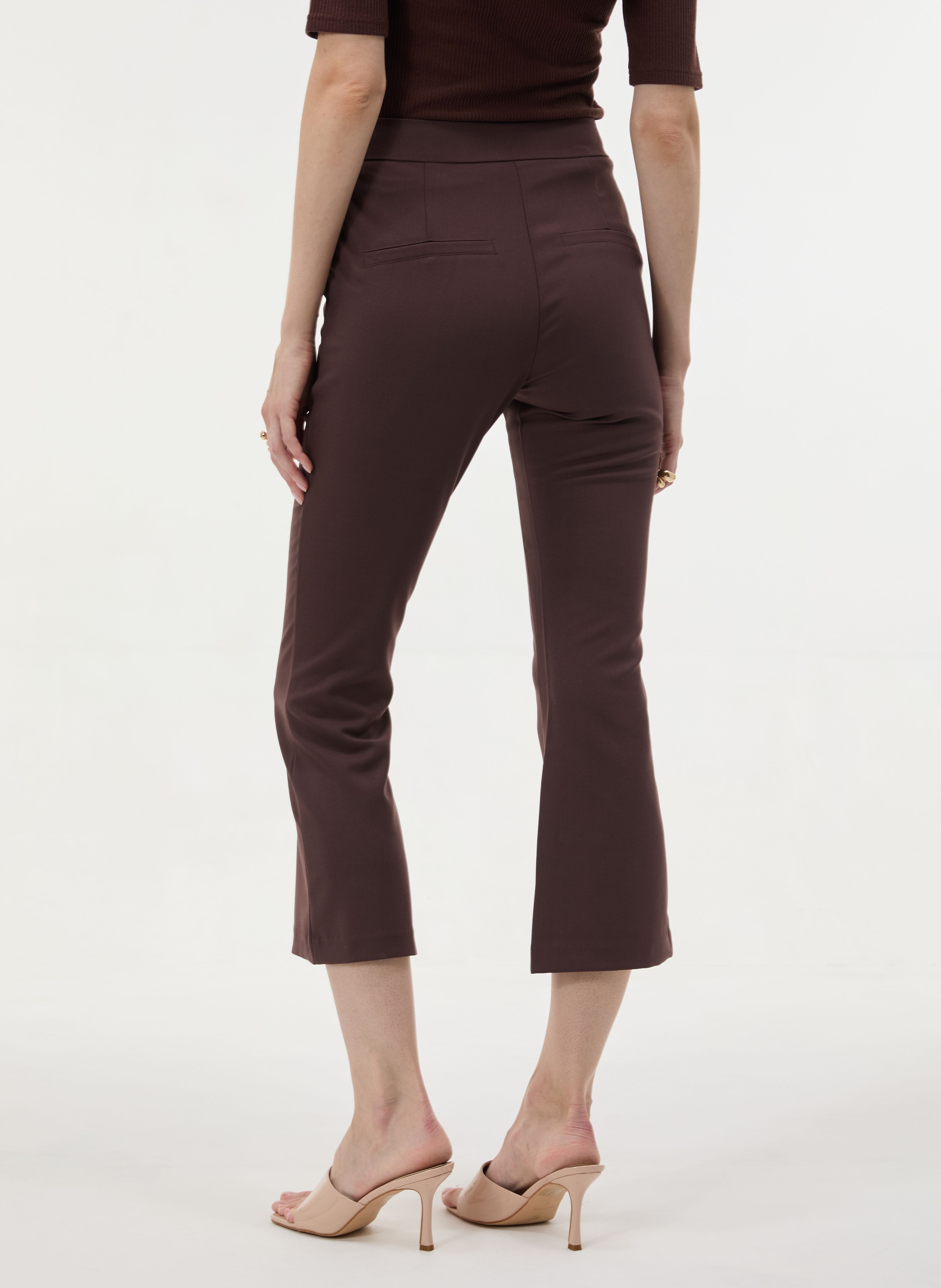 ORSAY Barna női bootcut nadrág magas derékkal - 002