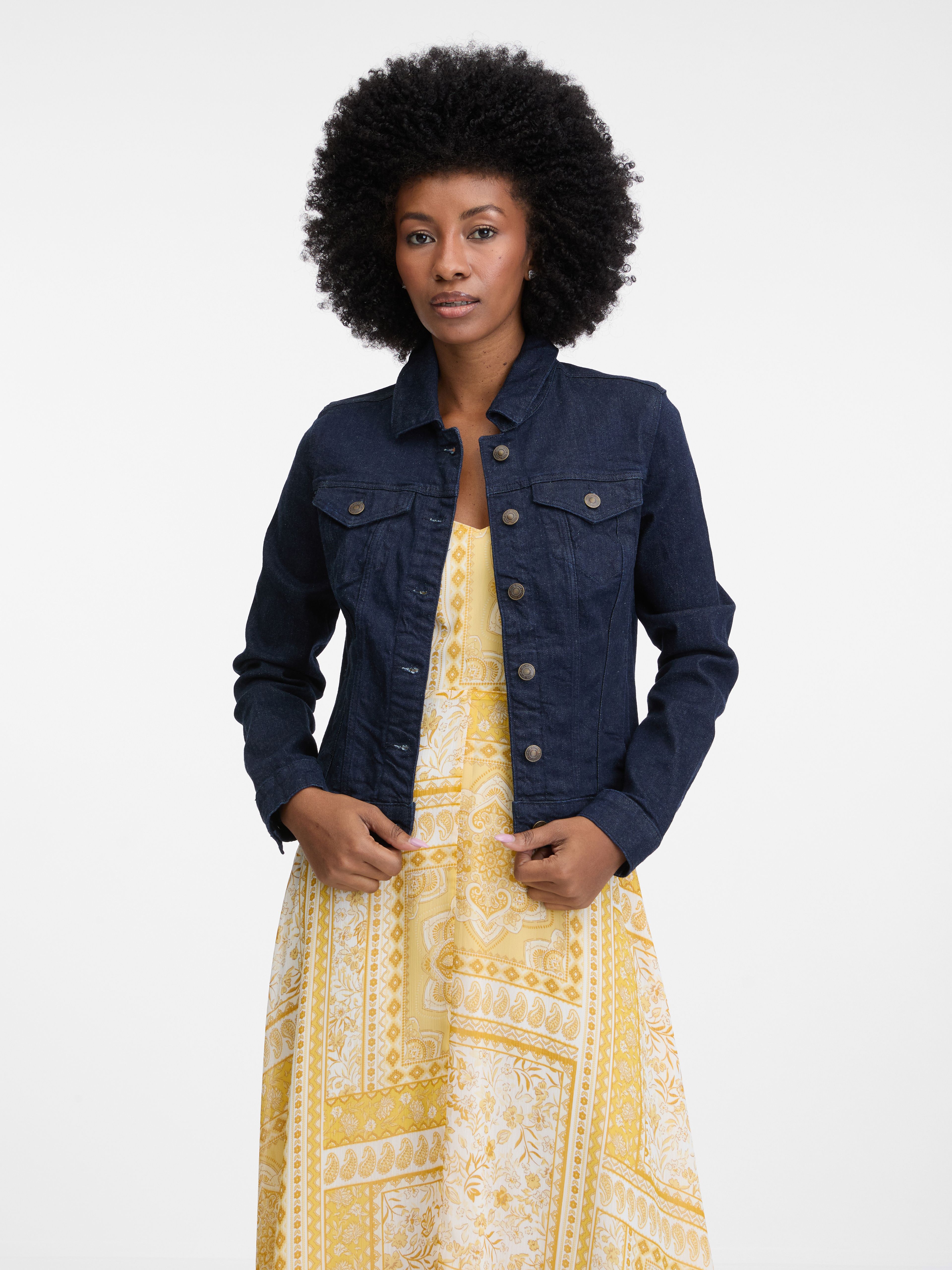 Jeansjacke Mit Stoffrmeln Damen