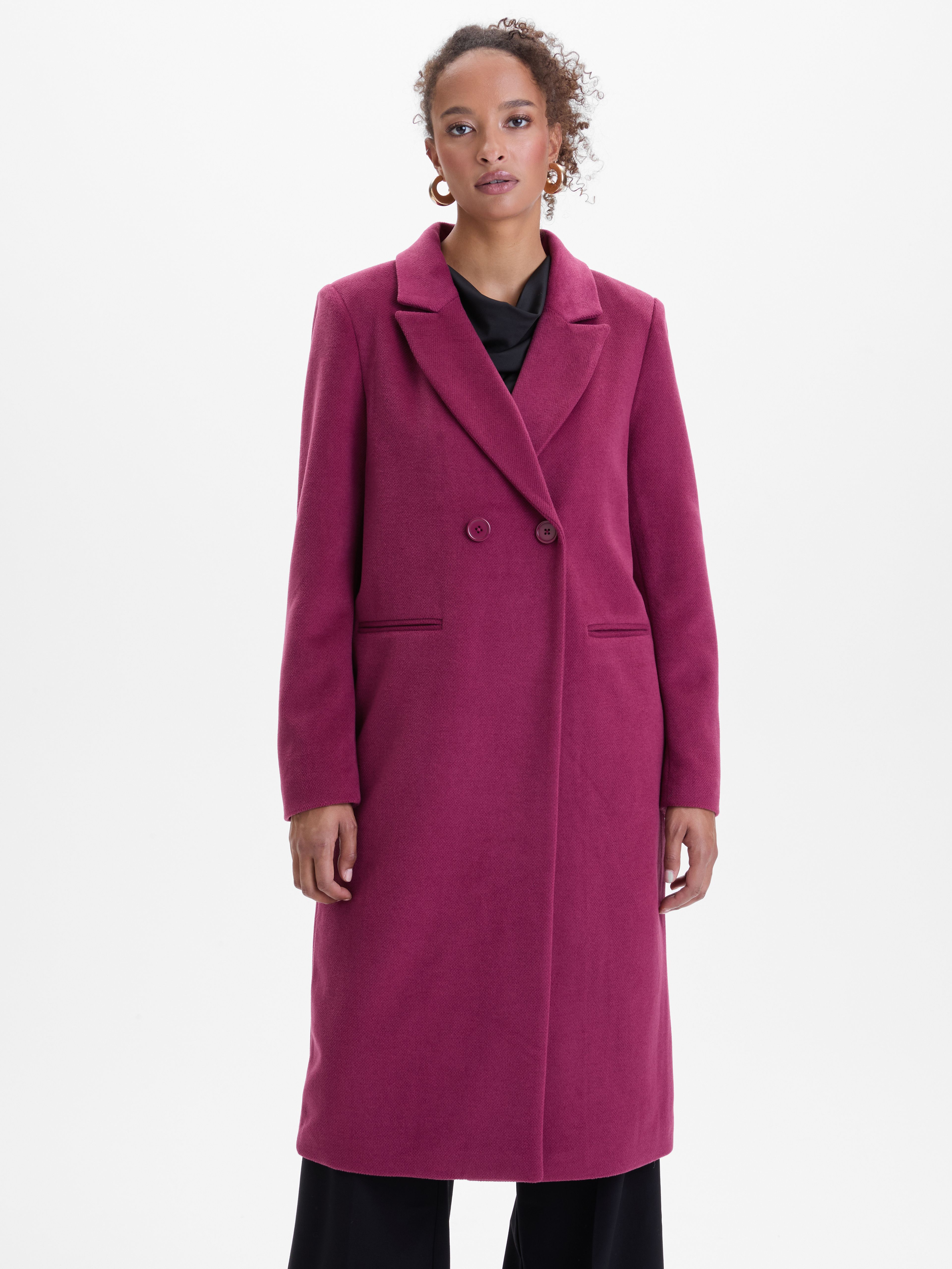 Tmavě růžový dámský kabát ORSAY