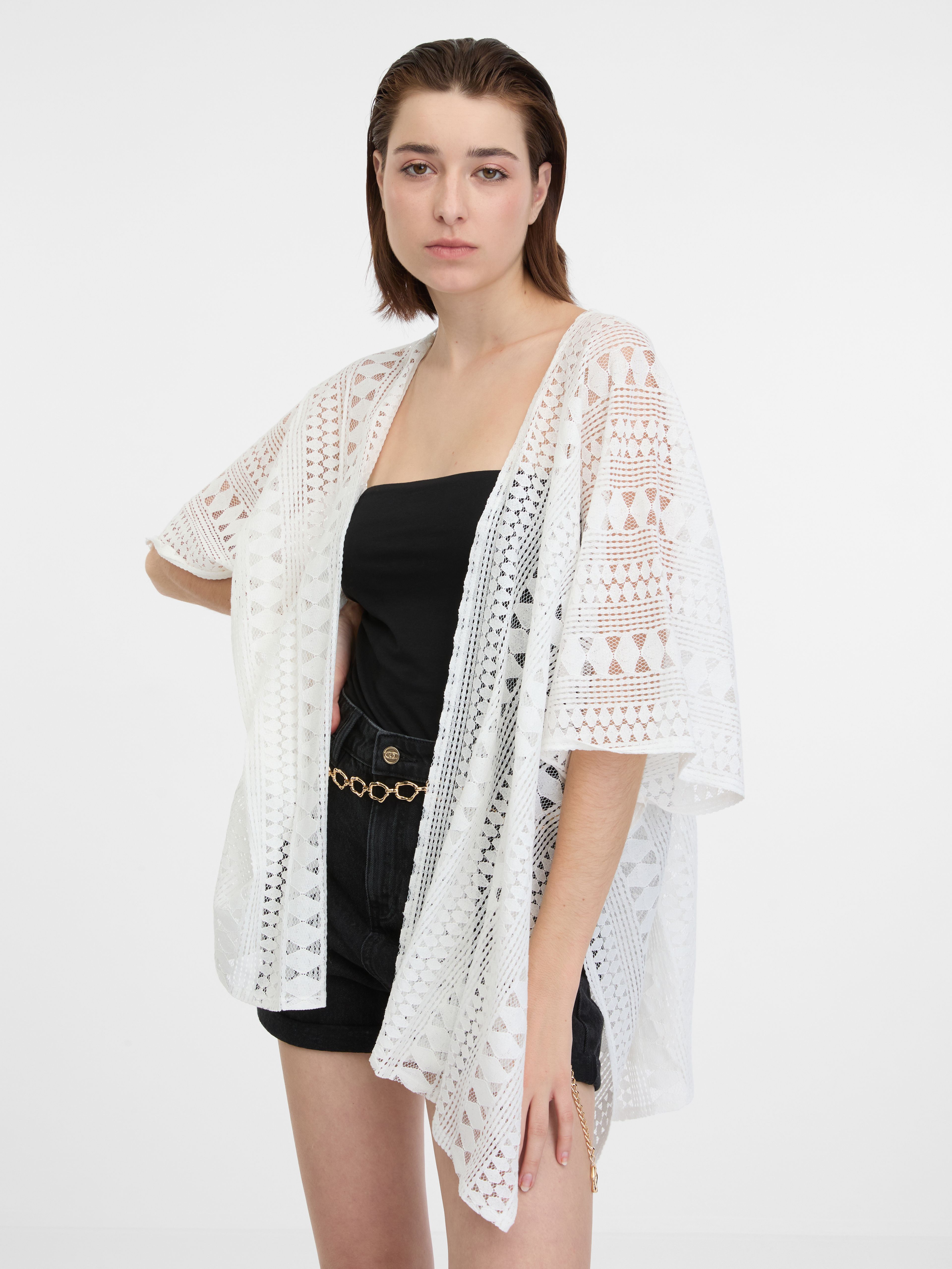 Cardigan de damă alb cu model ORSAY