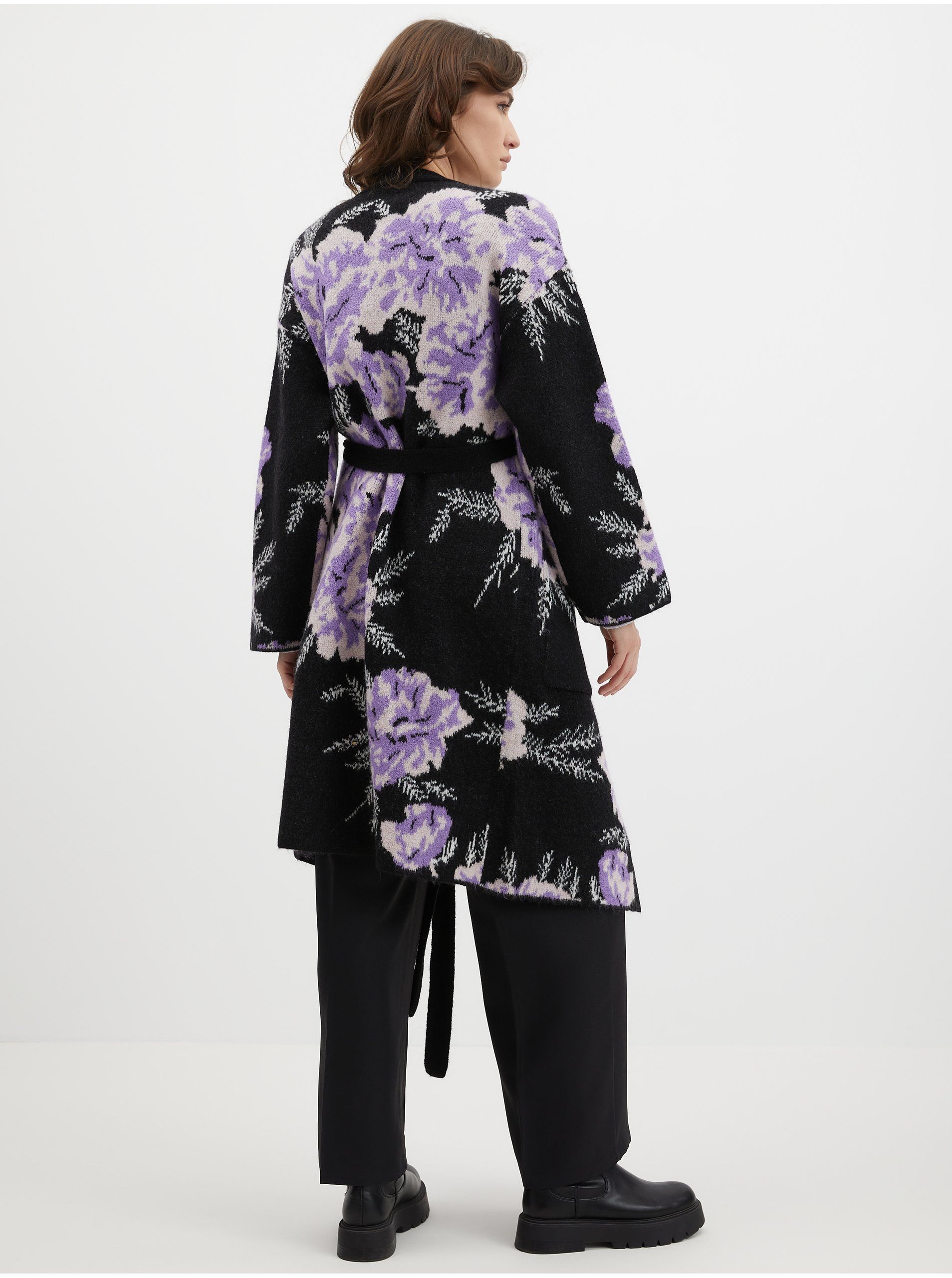 Cardigan floral de damă negru-violet ORSAY | Orsay.ro - Magazinul