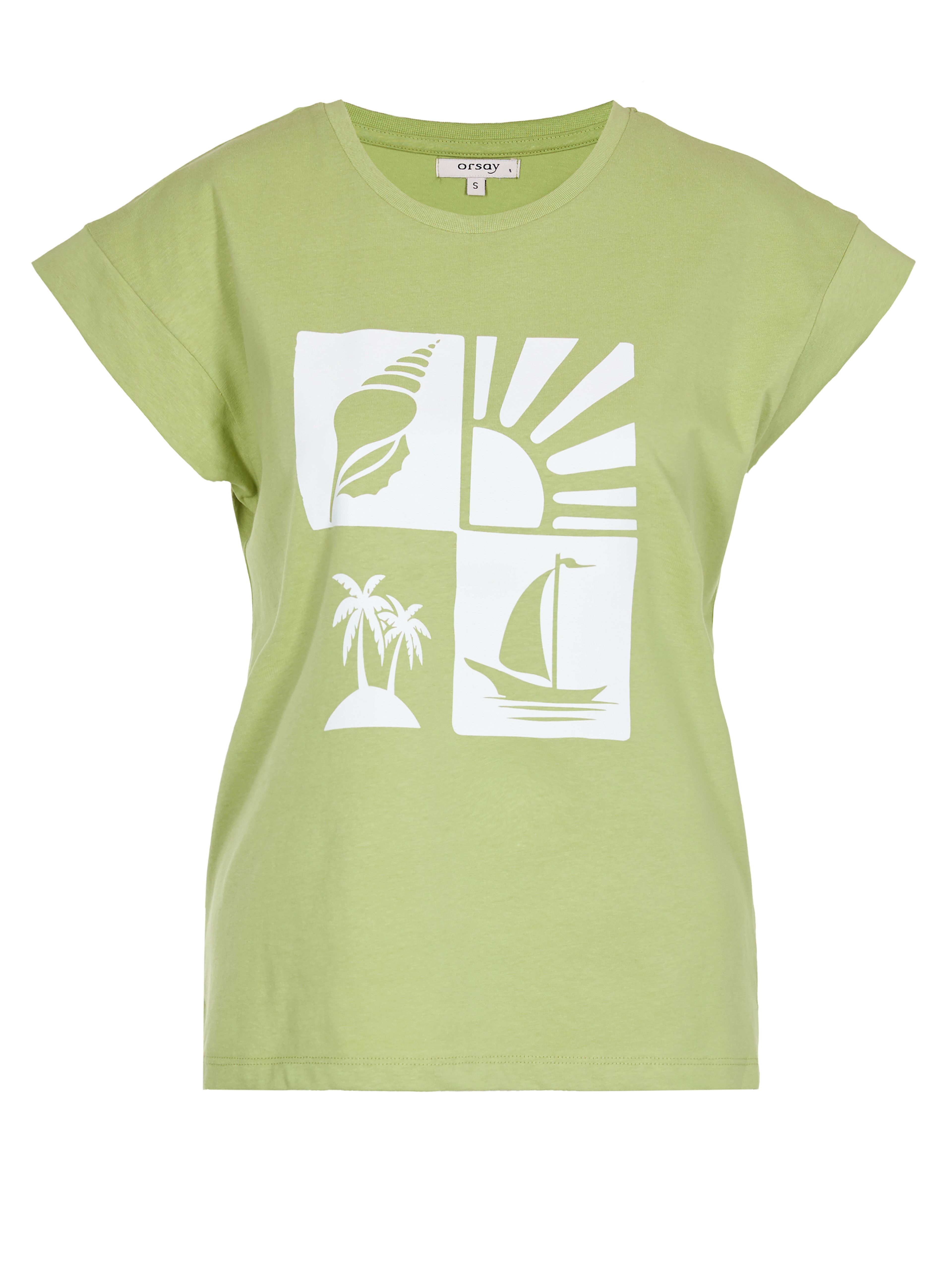 Zielony damski t-shirt z krótkim rękawem ORSAY - 005