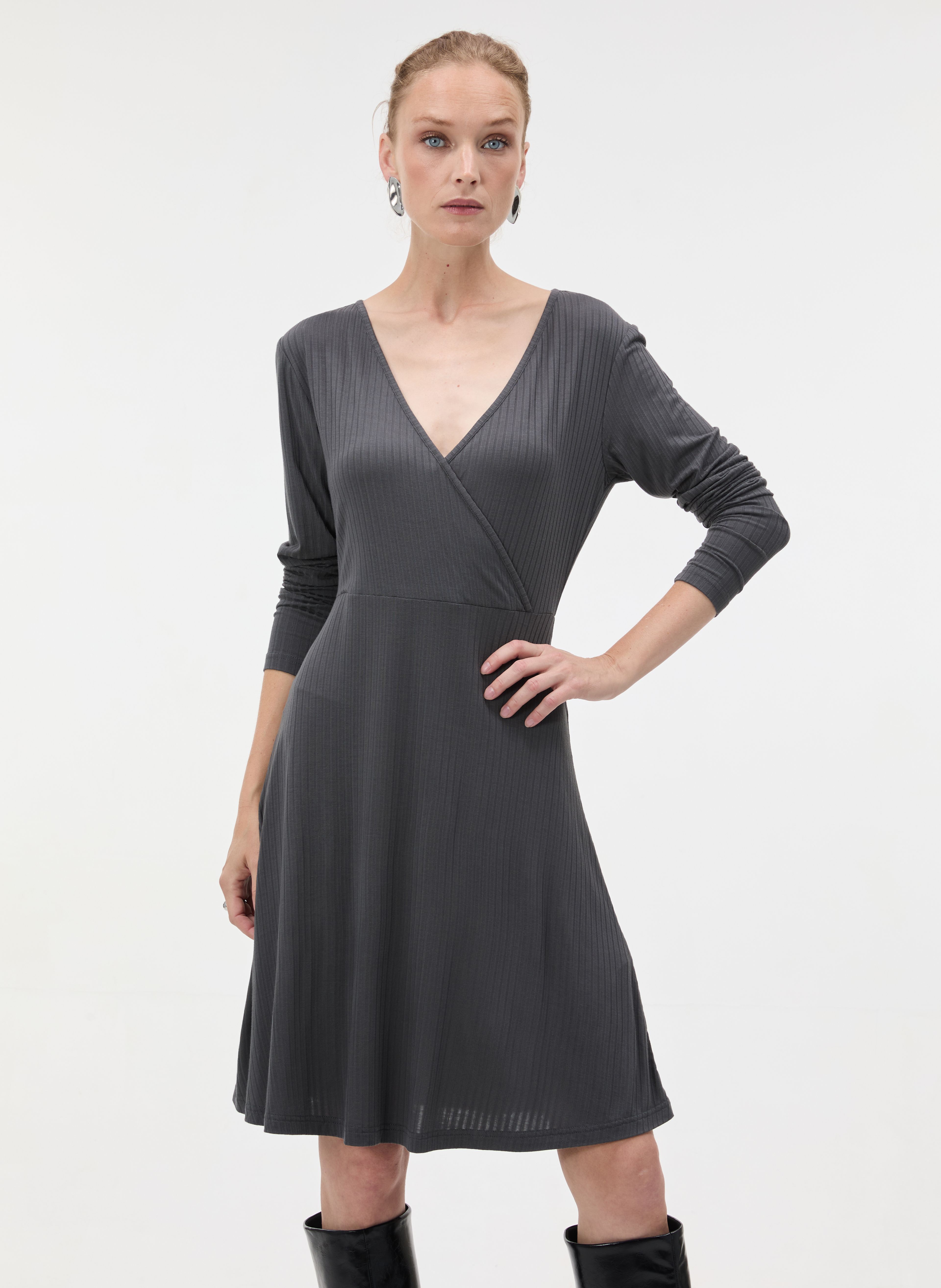 Dunkelgraues Damenkleid ORSAY - 002