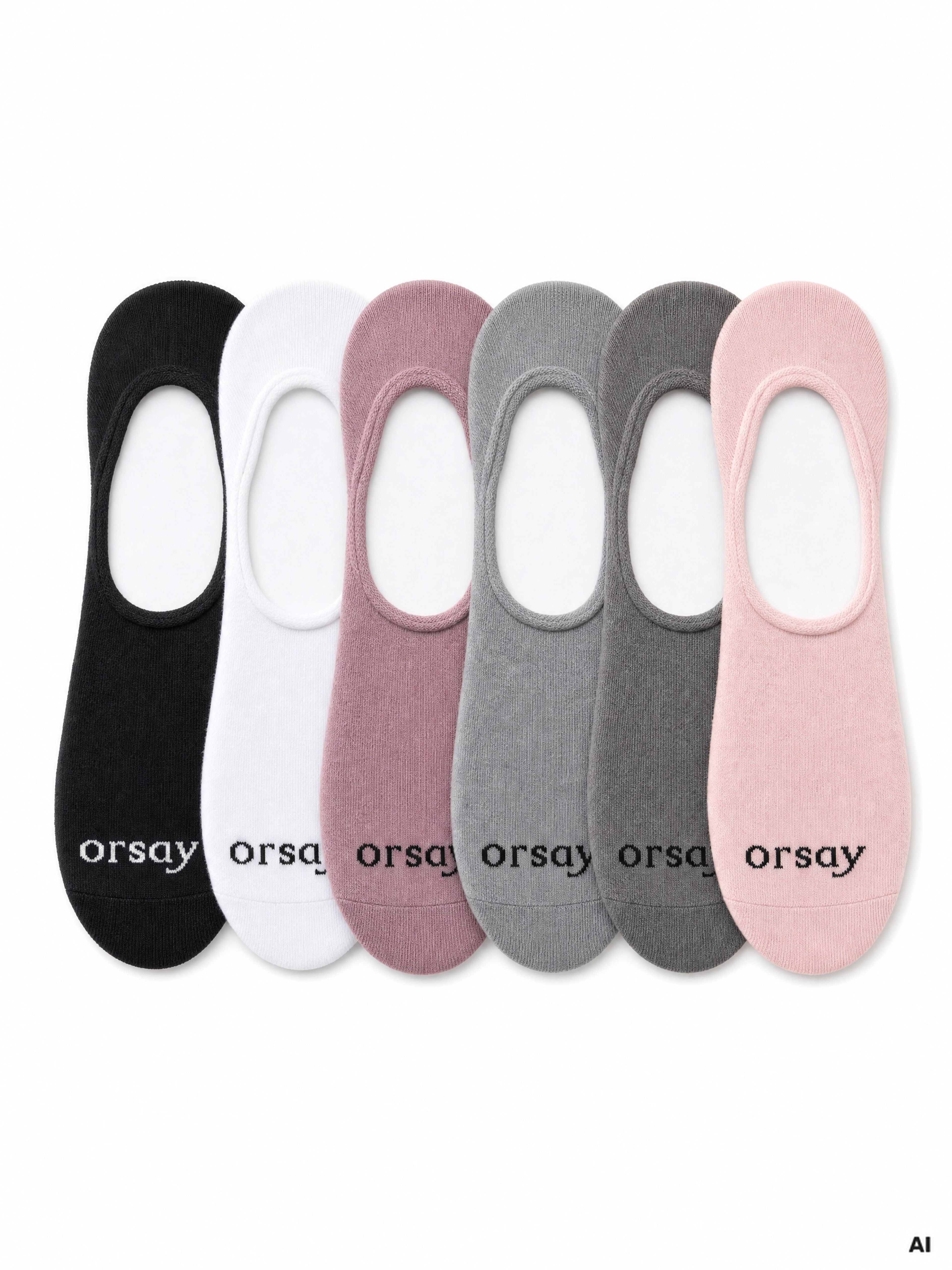 Wielokolorowe damskie stopki 6 par ORSAY - 001