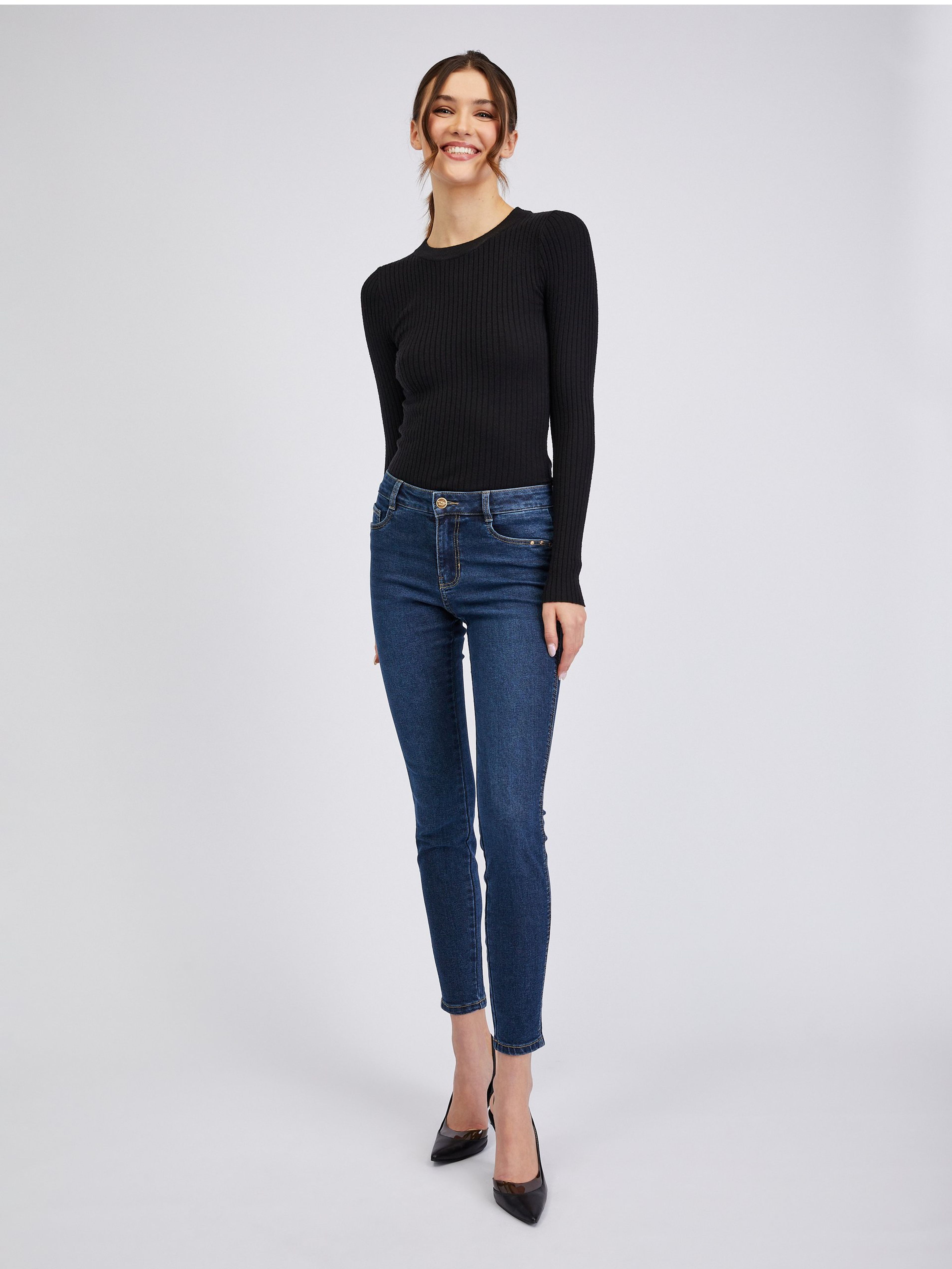 Tmavě modré dámské skinny fit džíny ORSAY