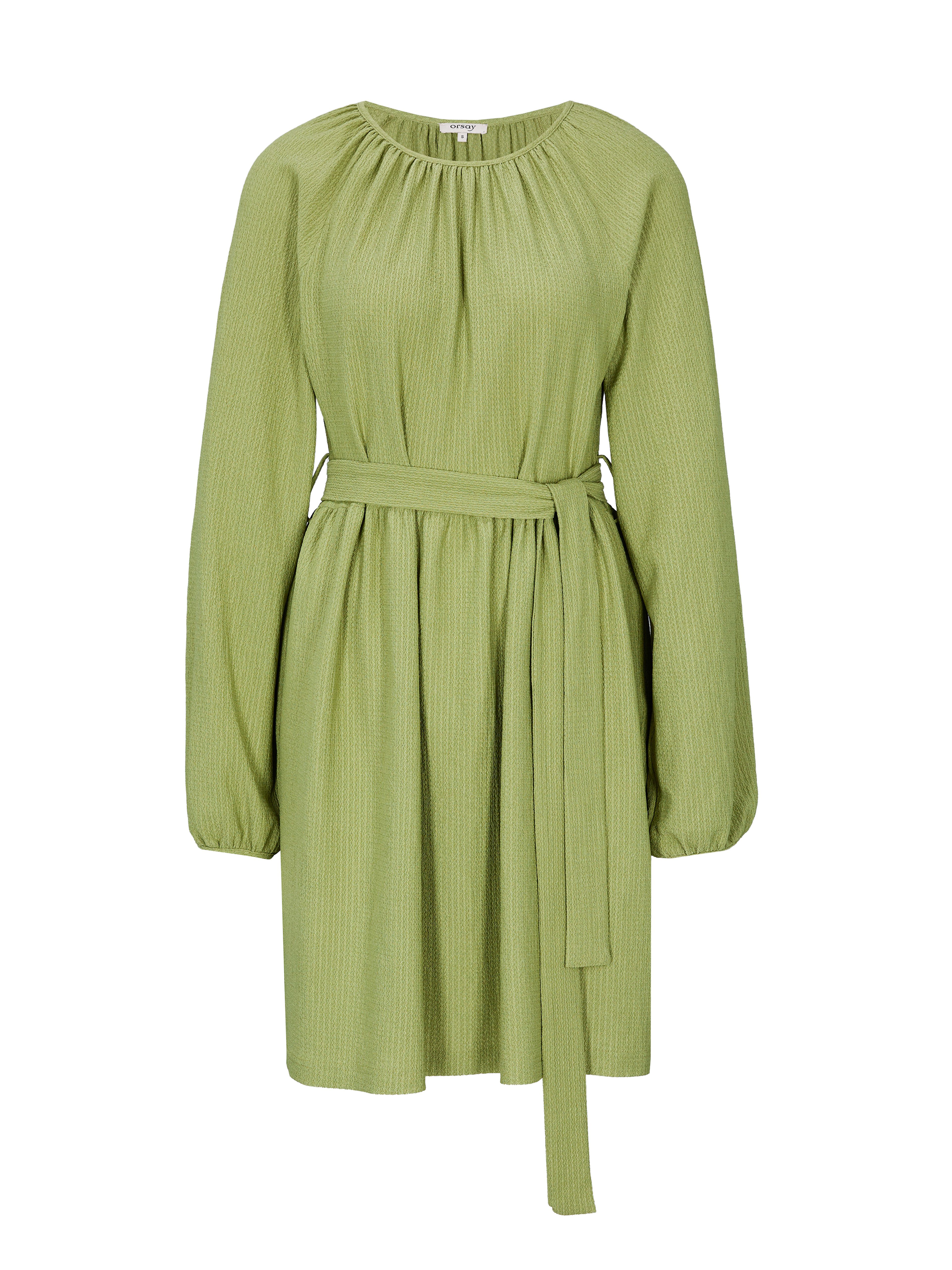 Rochie scurtă dreaptă pentru femei verde cu mânecă trei sferturi ORSAY - 006